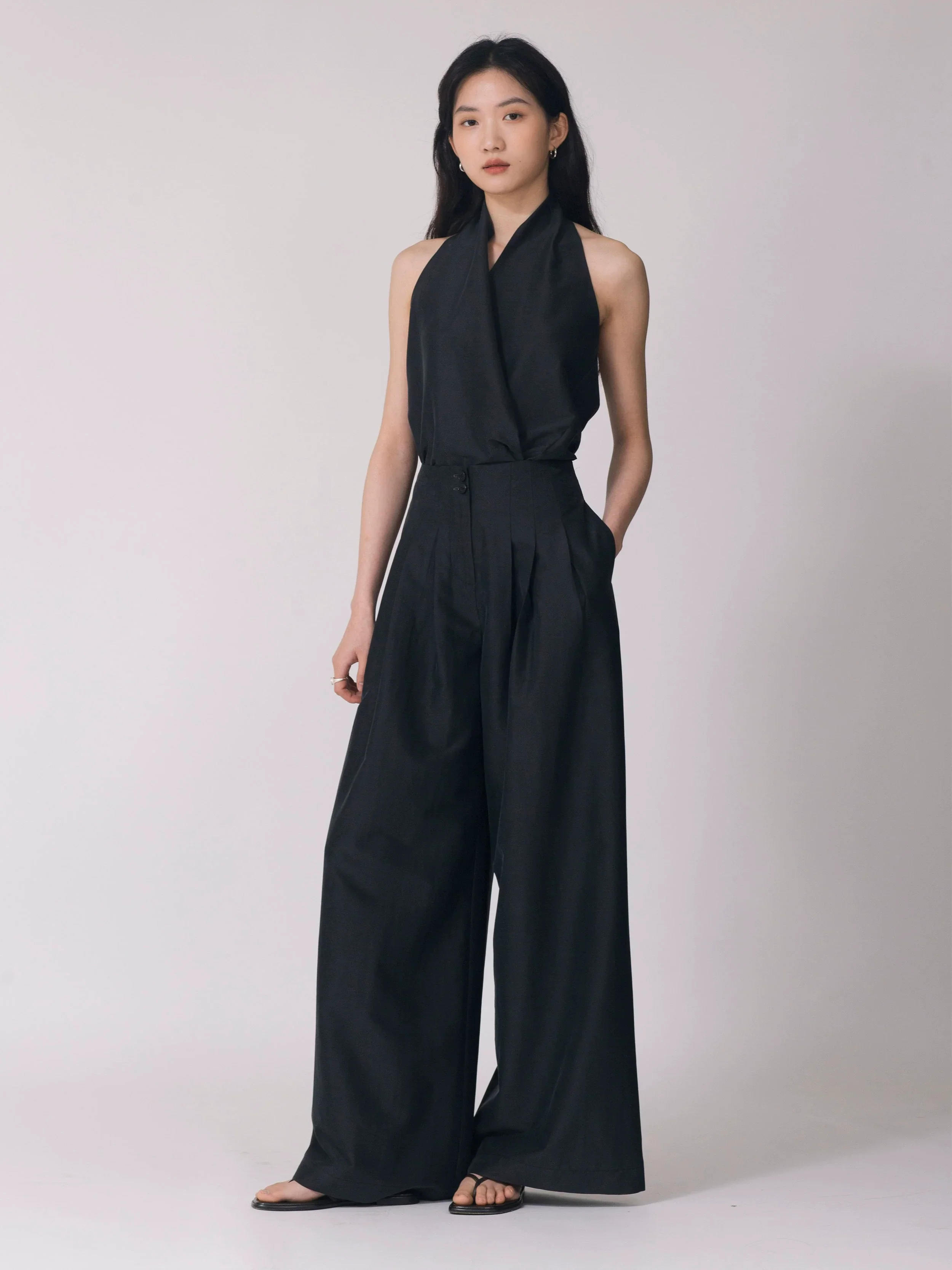 Silk Halter Jumpsuit - Image 4