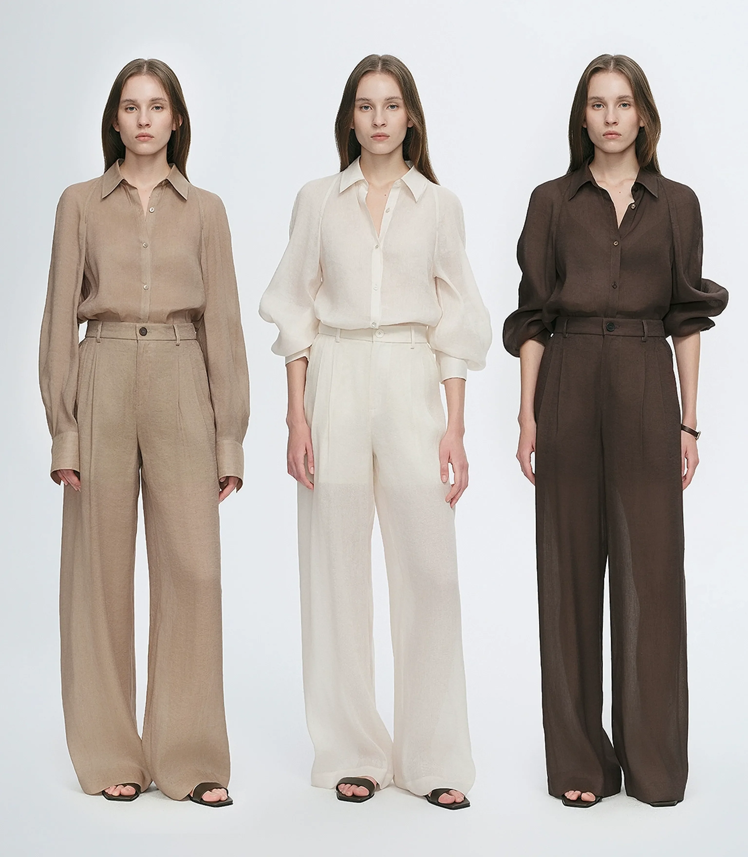 Silk Linen Pleated Trousers - Image 2