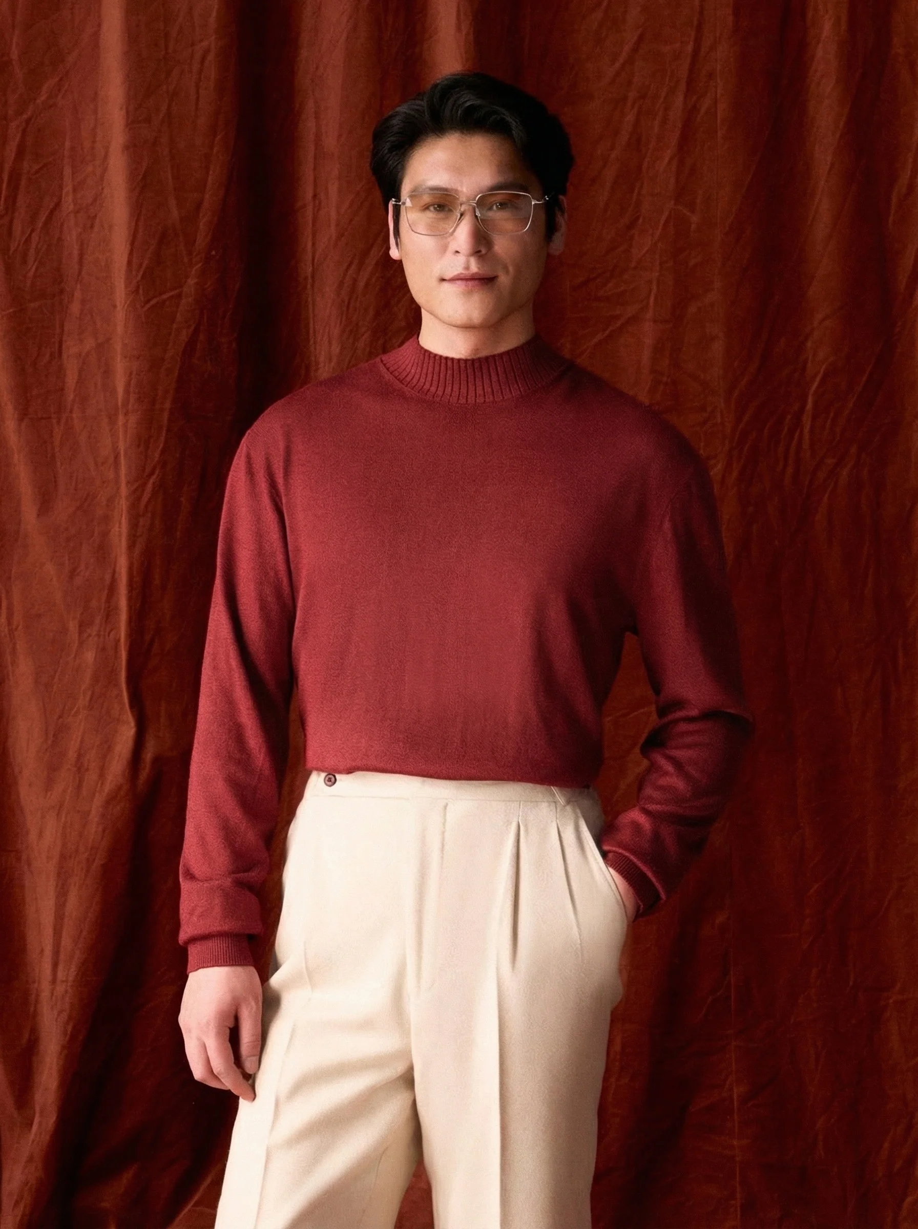 Silk Mockneck Sweater