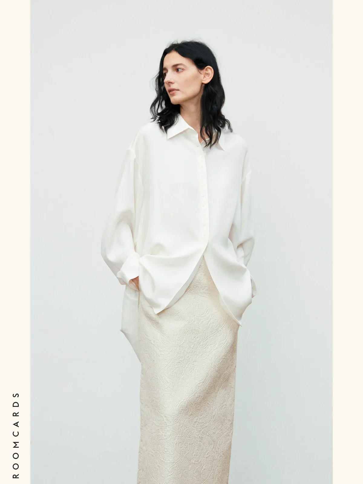 Silk Multi-Button Oversized Shirt - Image 2