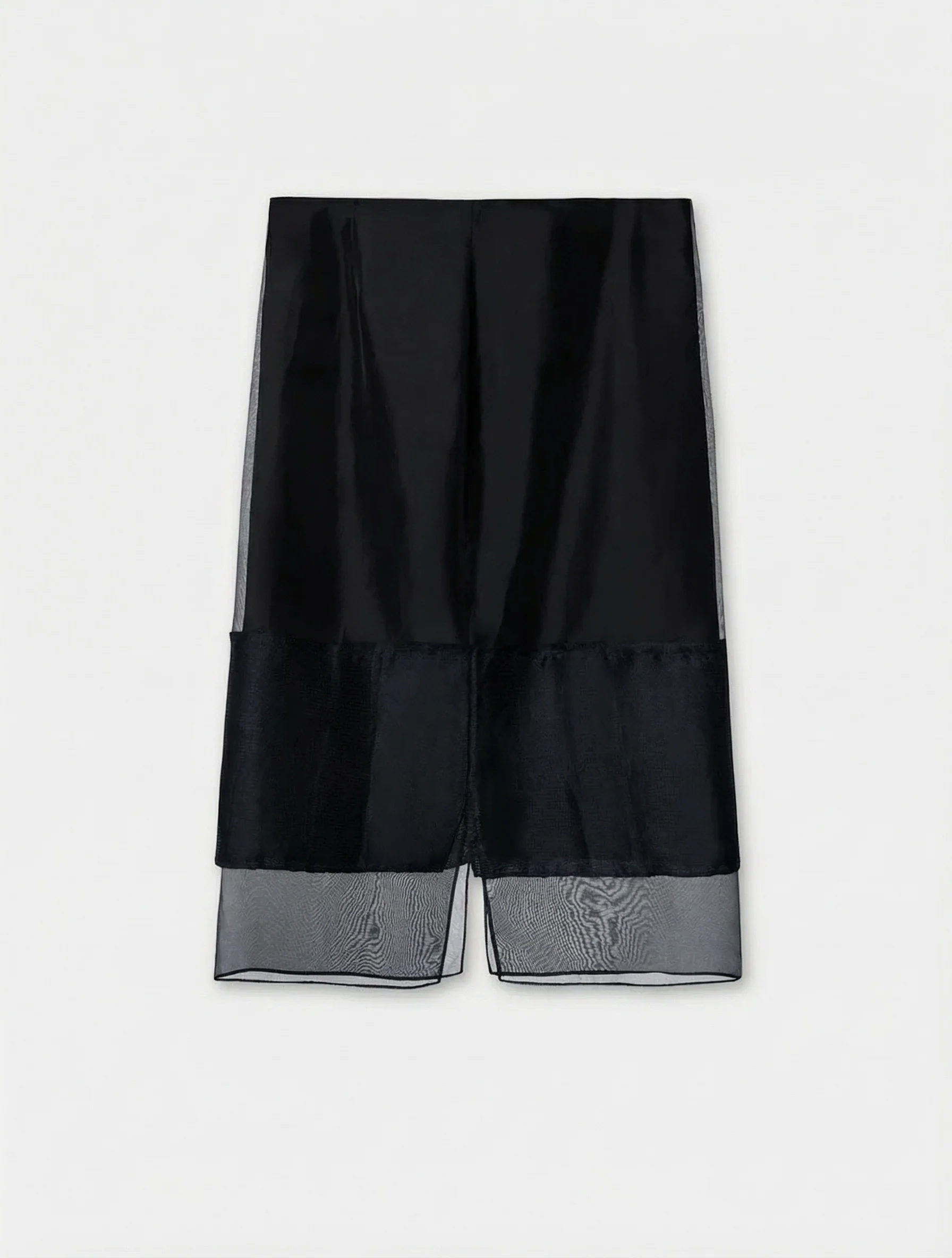 Silk Organza Sheer-Hem Midi Skirt - Image 5