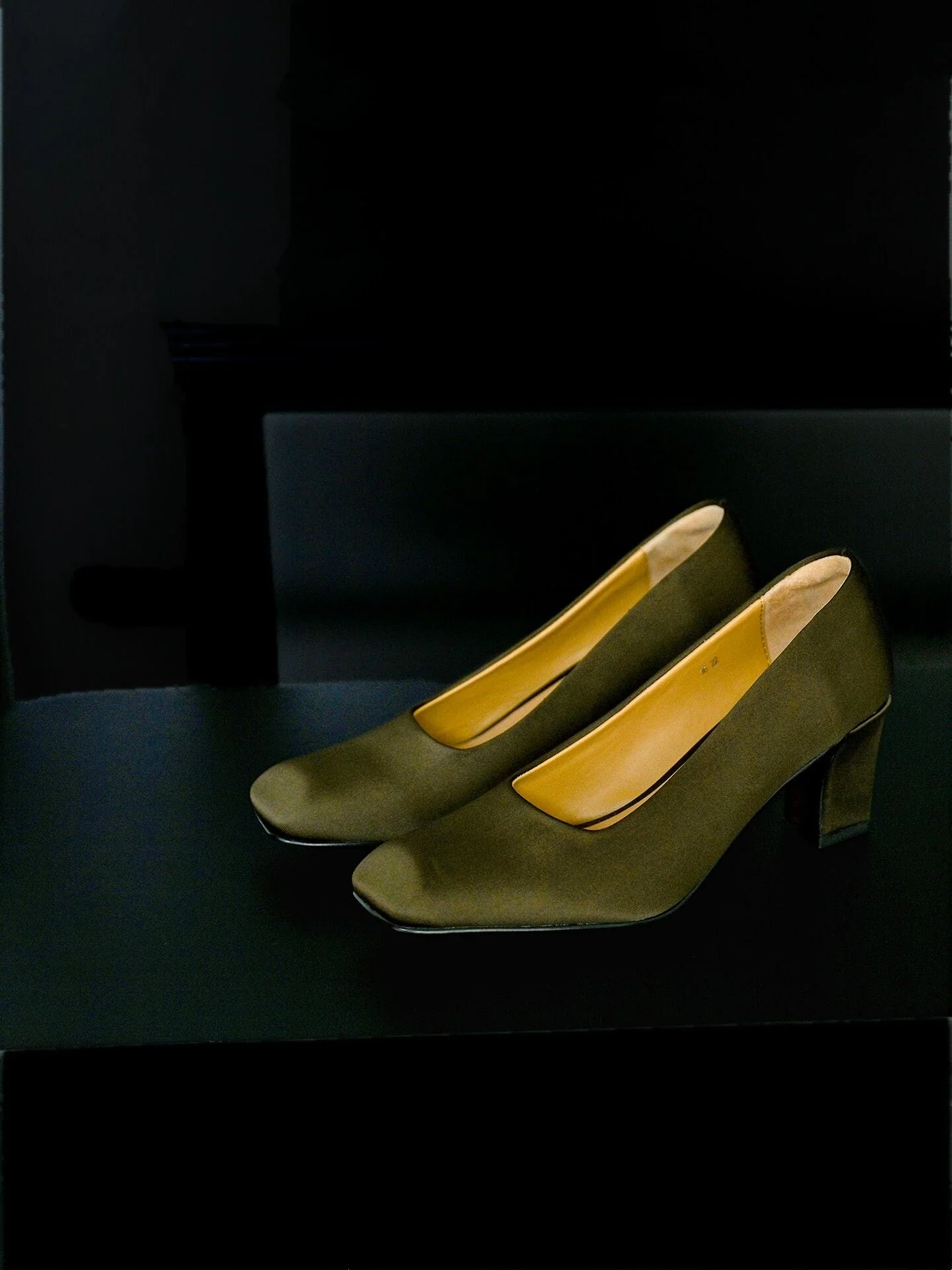 Silk Square-Toe Block-Heel Pumps - Image 5