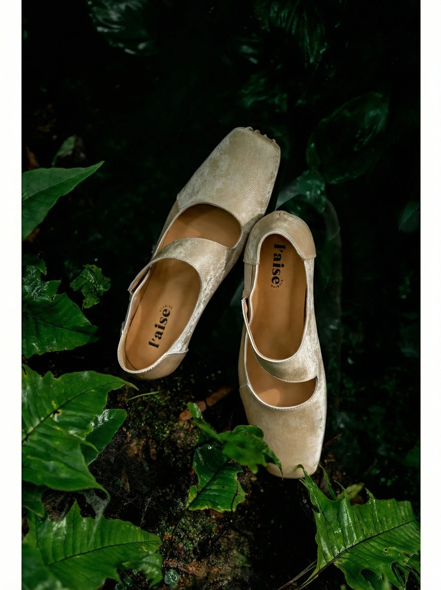 Silk Square-Toe Mary-Jane Flats