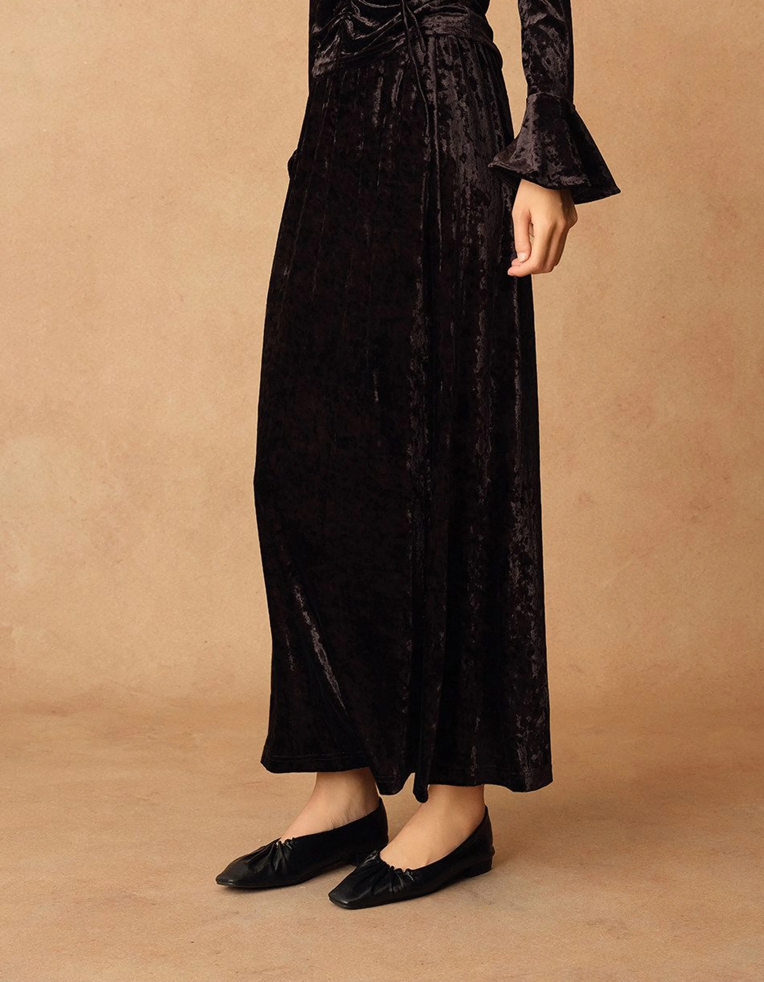 Silk Velvet Side-Slit Skirt - Image 6