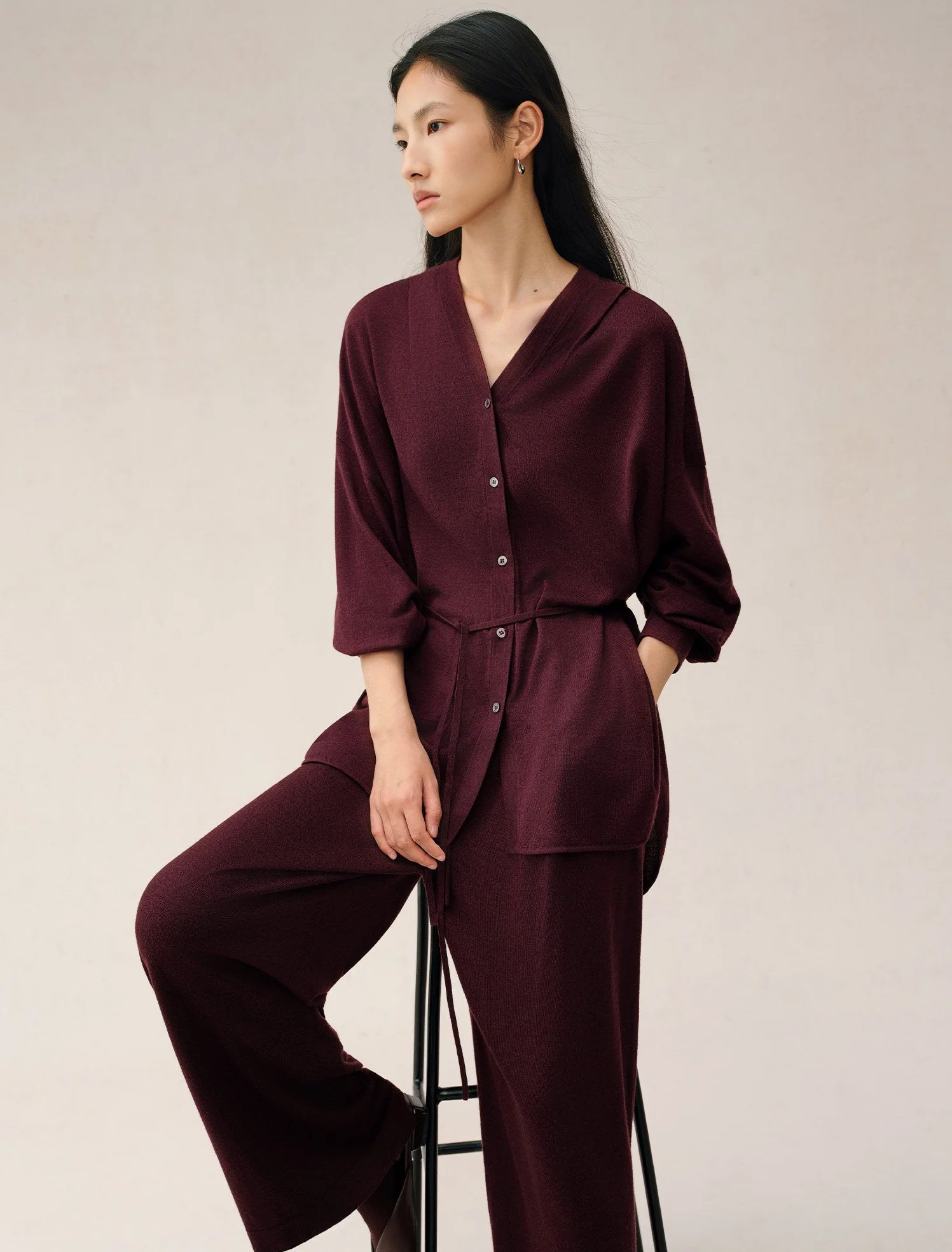 Silk Wool Knit Three-Piece Set - Image 7
