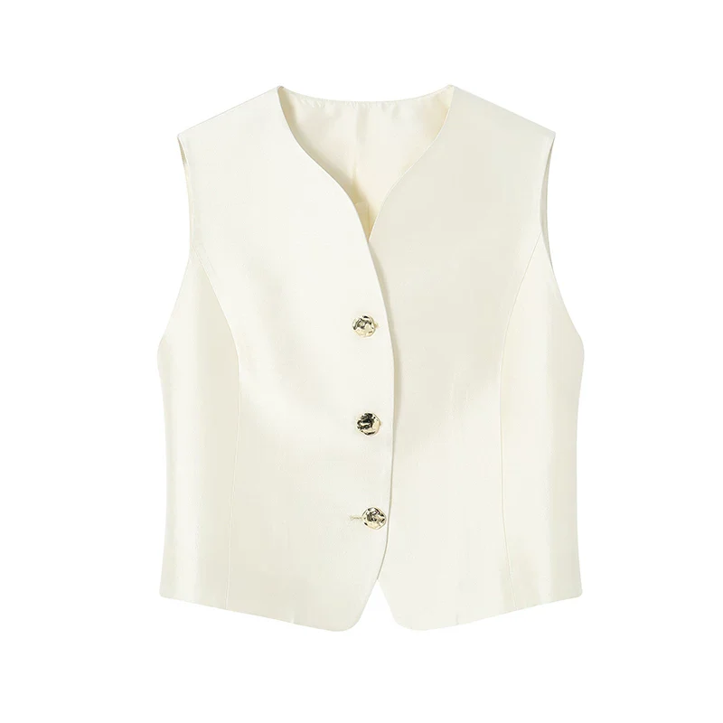 Silk-Wool Vest & A-Line Skirt Set - Image 5