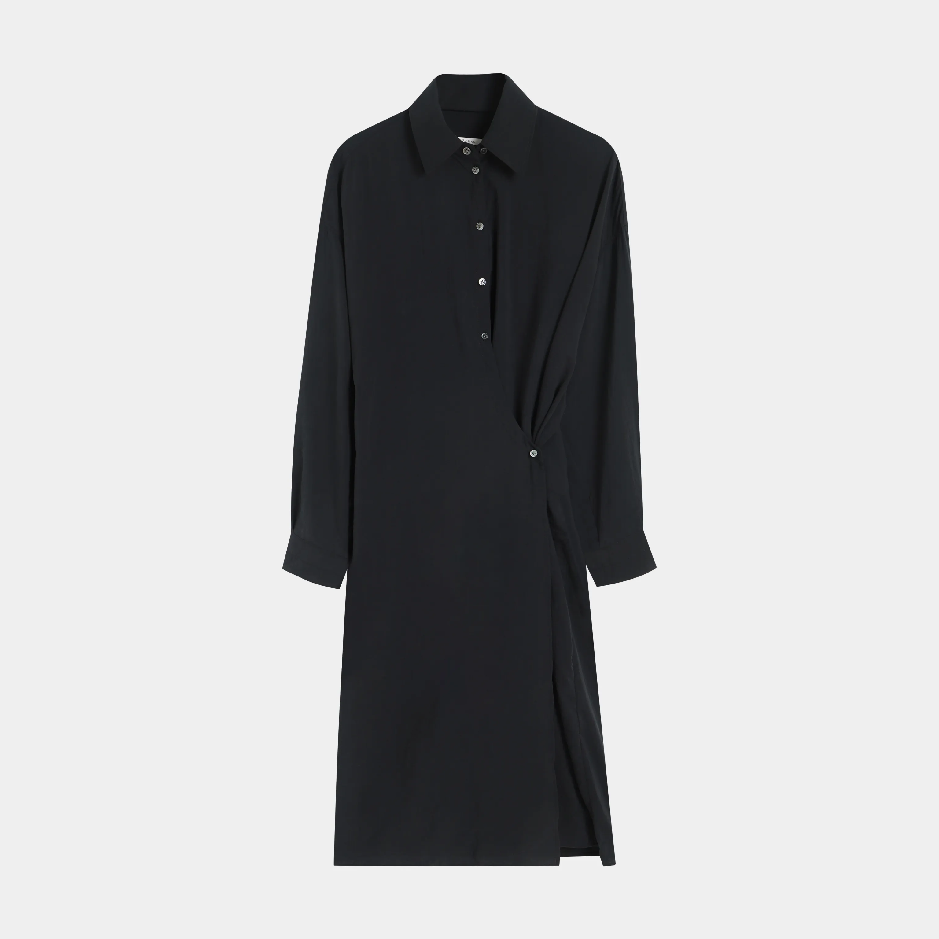 Silk Wrap Shirt Dress - Image 6