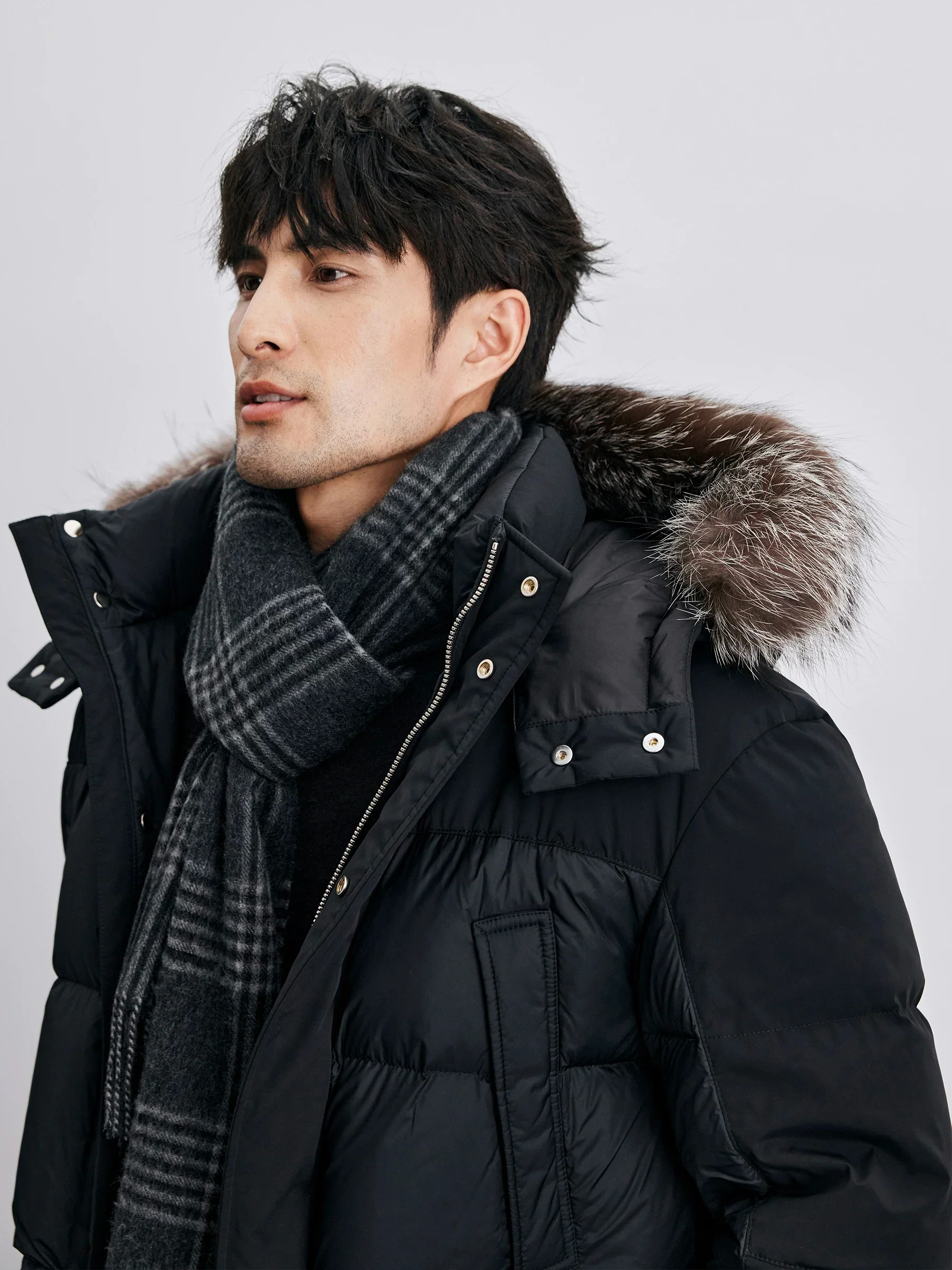 Silver Fox Hooded Down Parka - Image 3