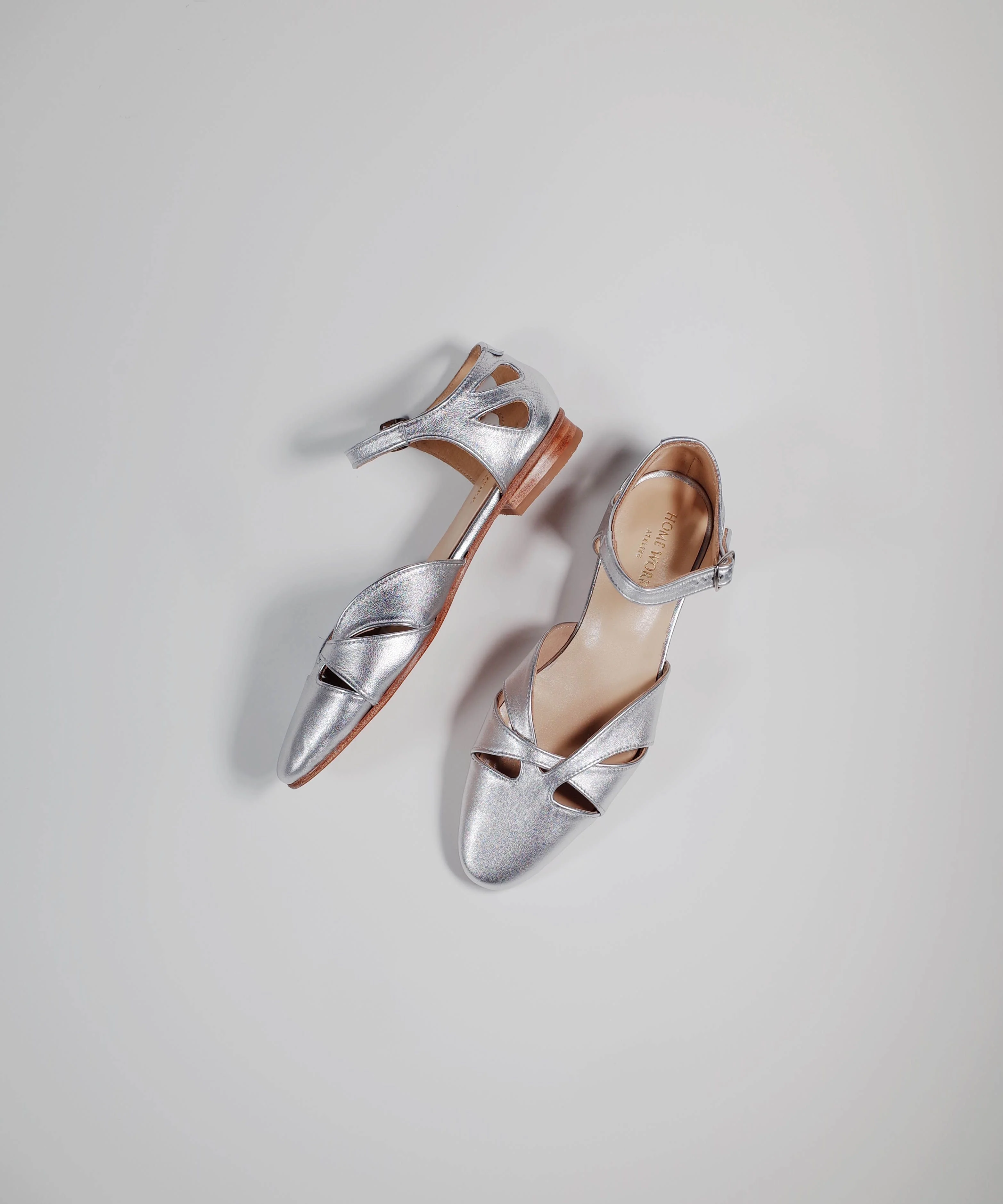 Silver Hollow Woven Sandals - Image 2