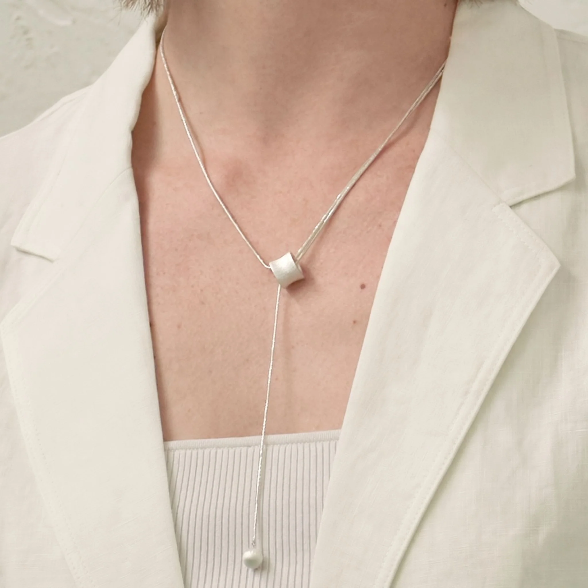 Silver Lariat Necklace - Image 5