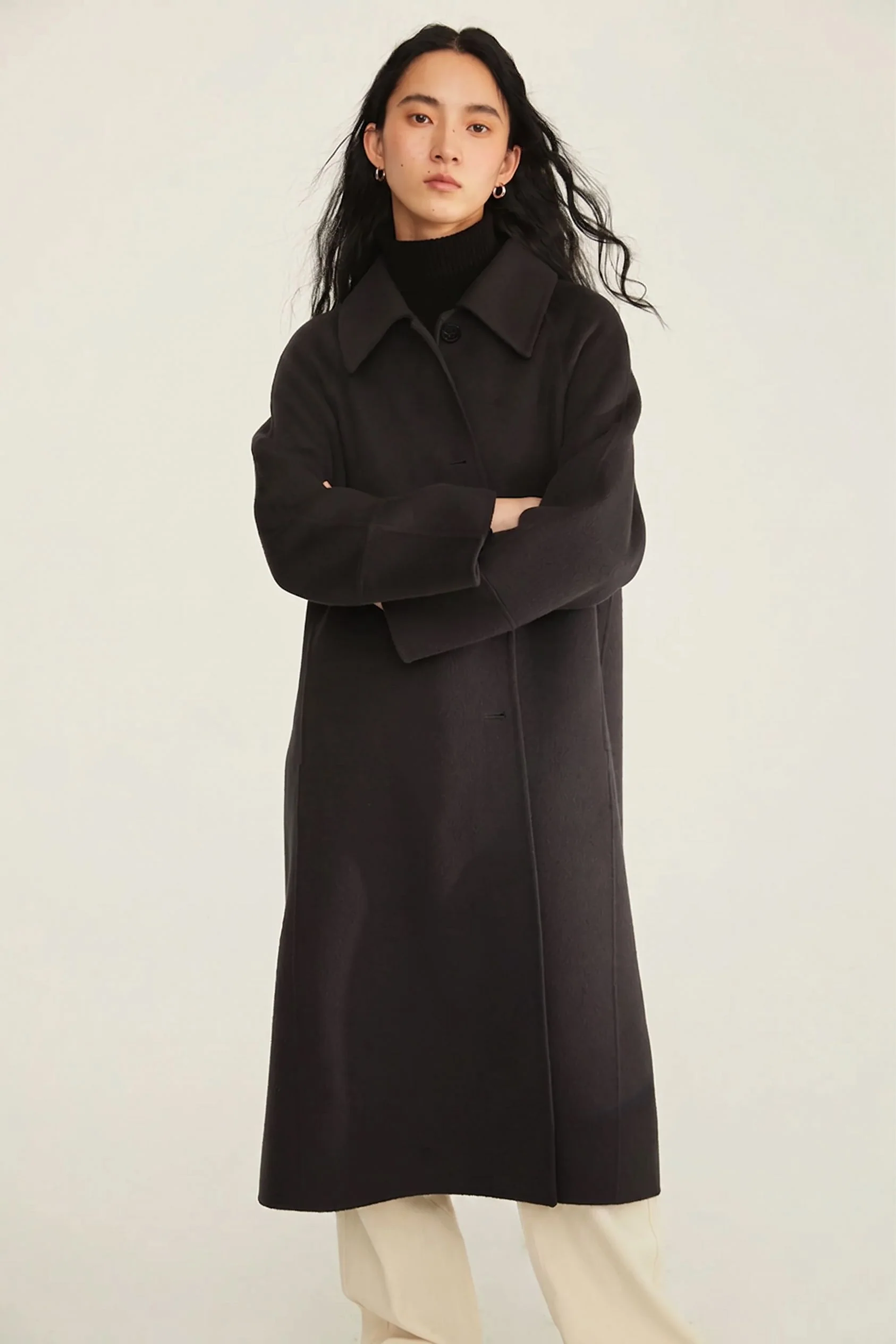 Single-Breasted Long Coat - Image 3
