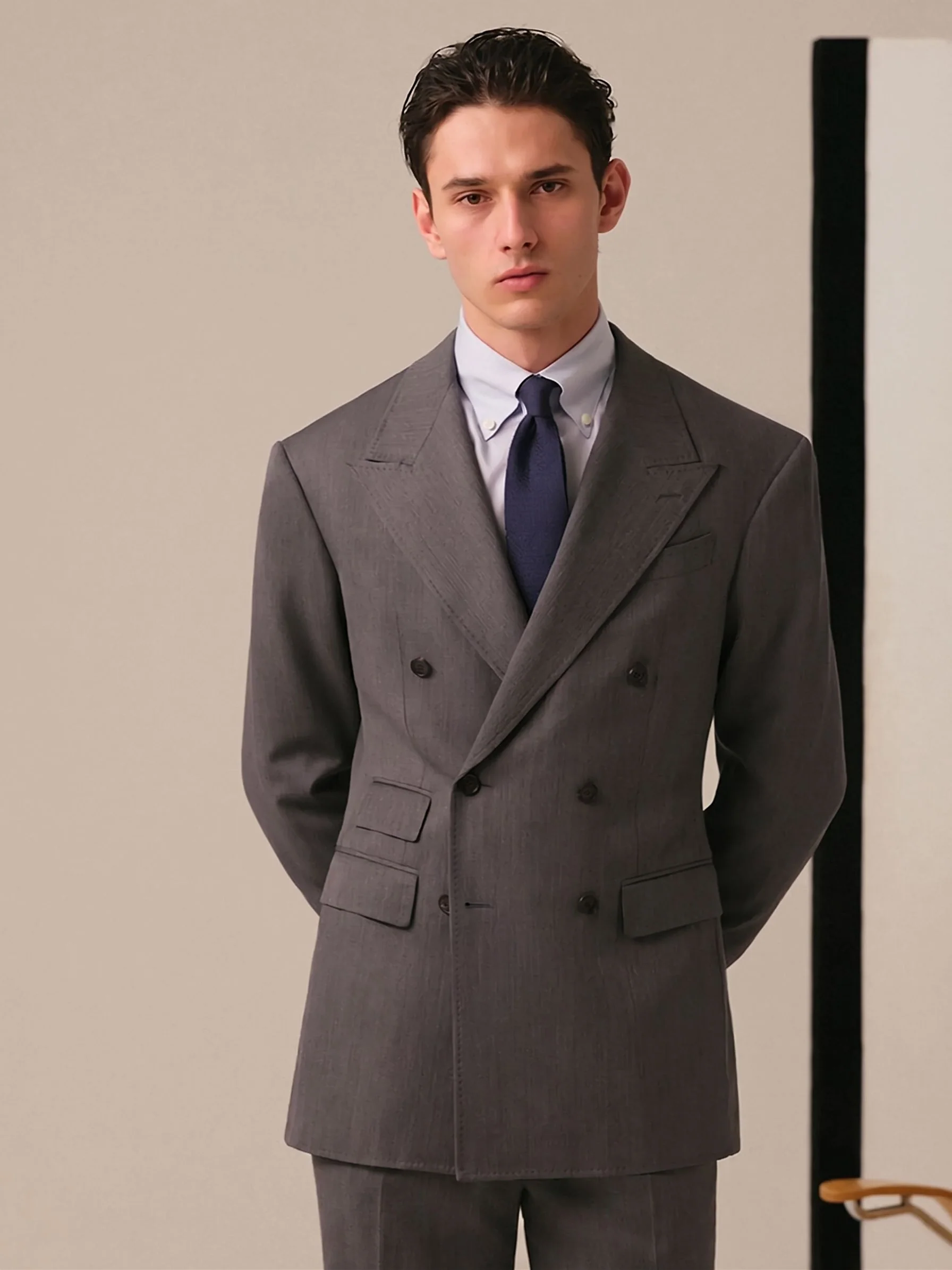 Single-Breasted Merino Suit Jacket