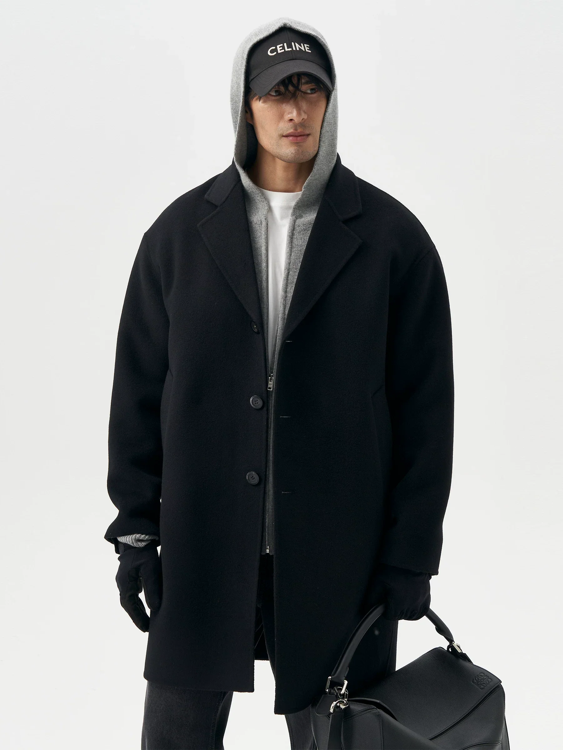 Single-Breasted Merino Wool Coat - Image 2