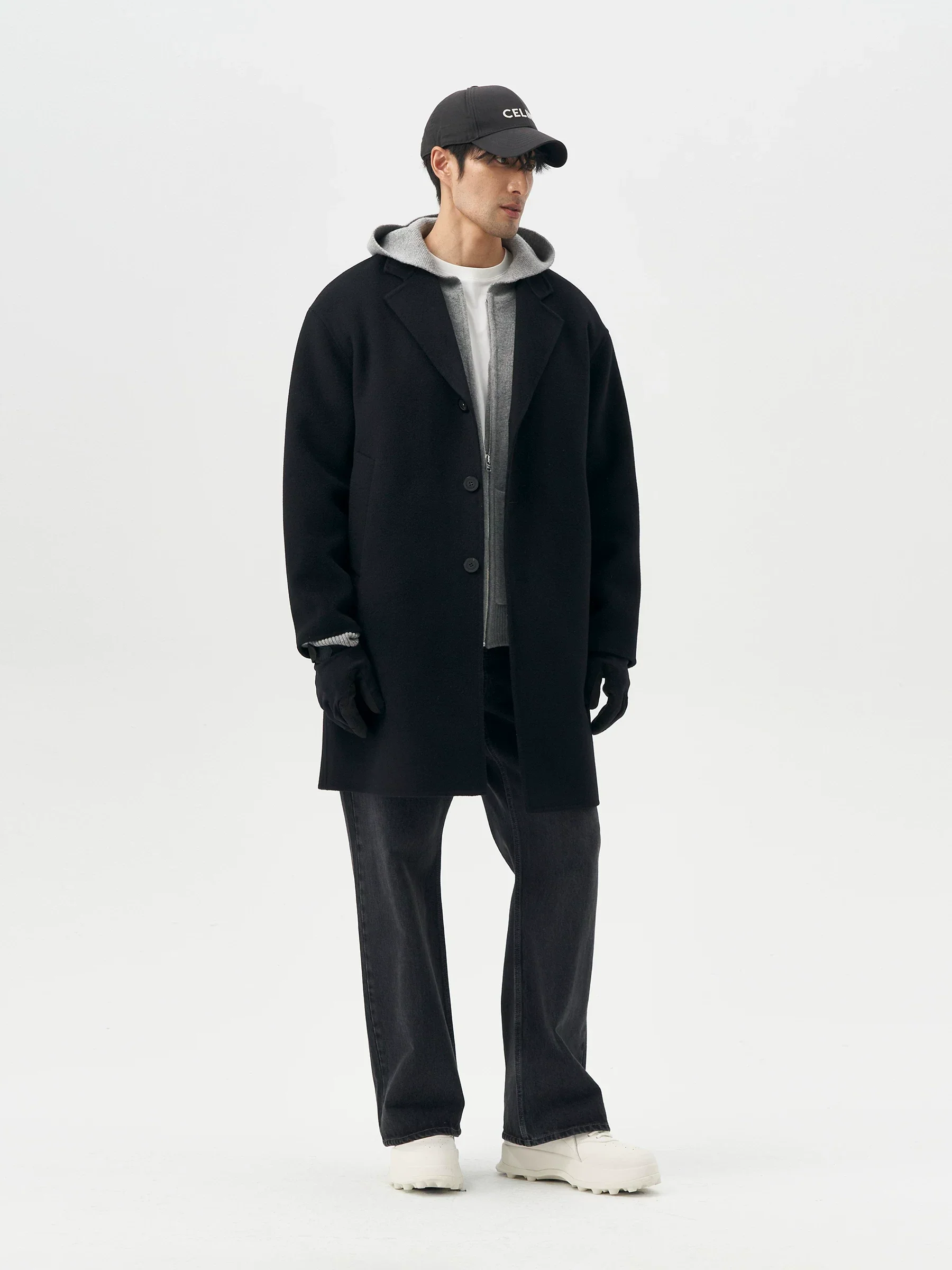 Single-Breasted Merino Wool Coat - Image 3