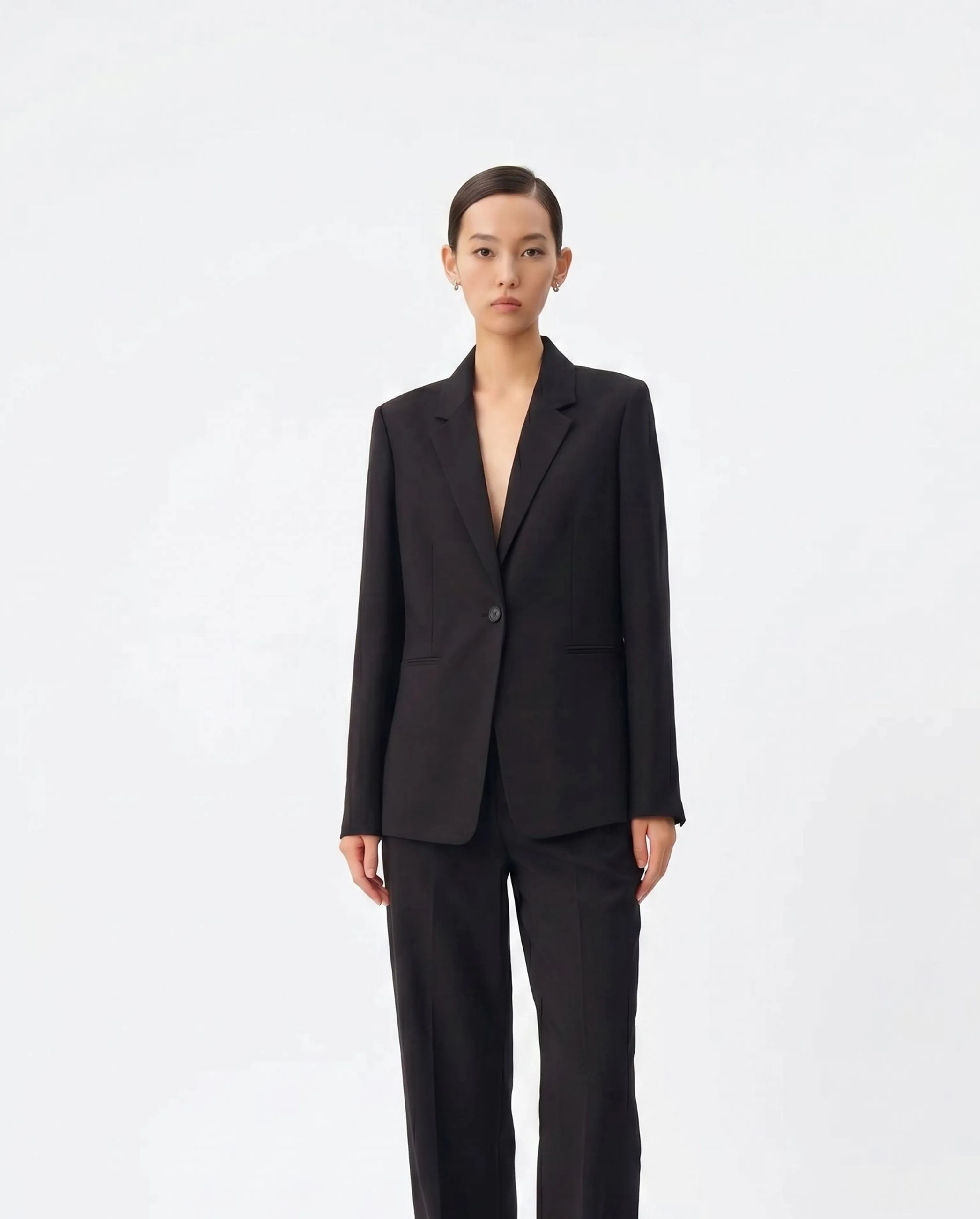 Single-Button Merino Blazer