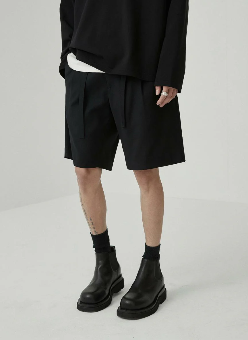 Single-Pleat Drawstring Shorts - Image 5