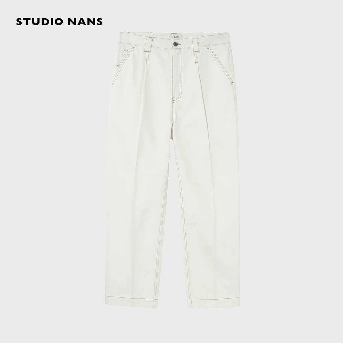 Single-Pleat Tapered Cropped Trousers - Image 6