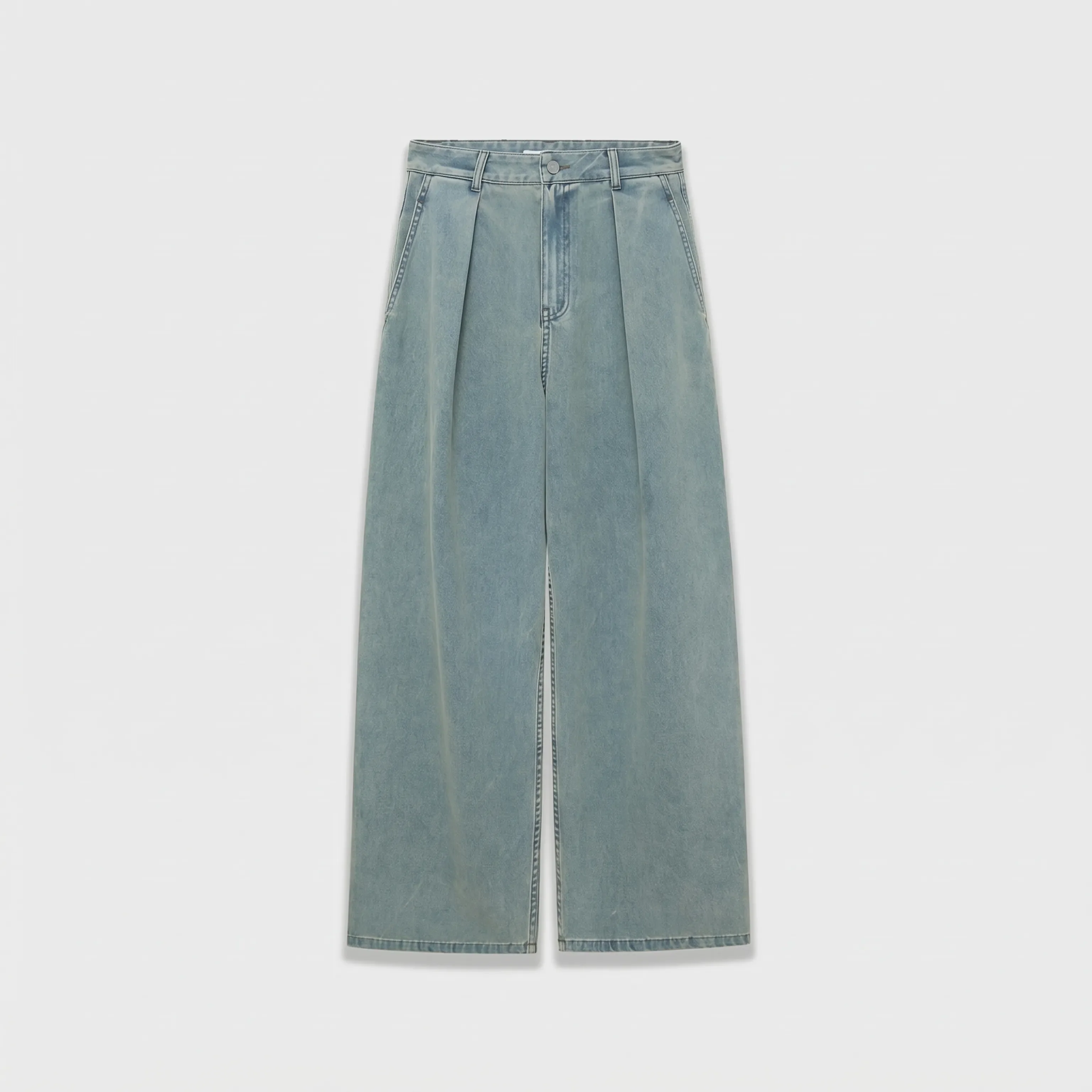 Single-Pleat Wide-Leg Jeans - Image 6