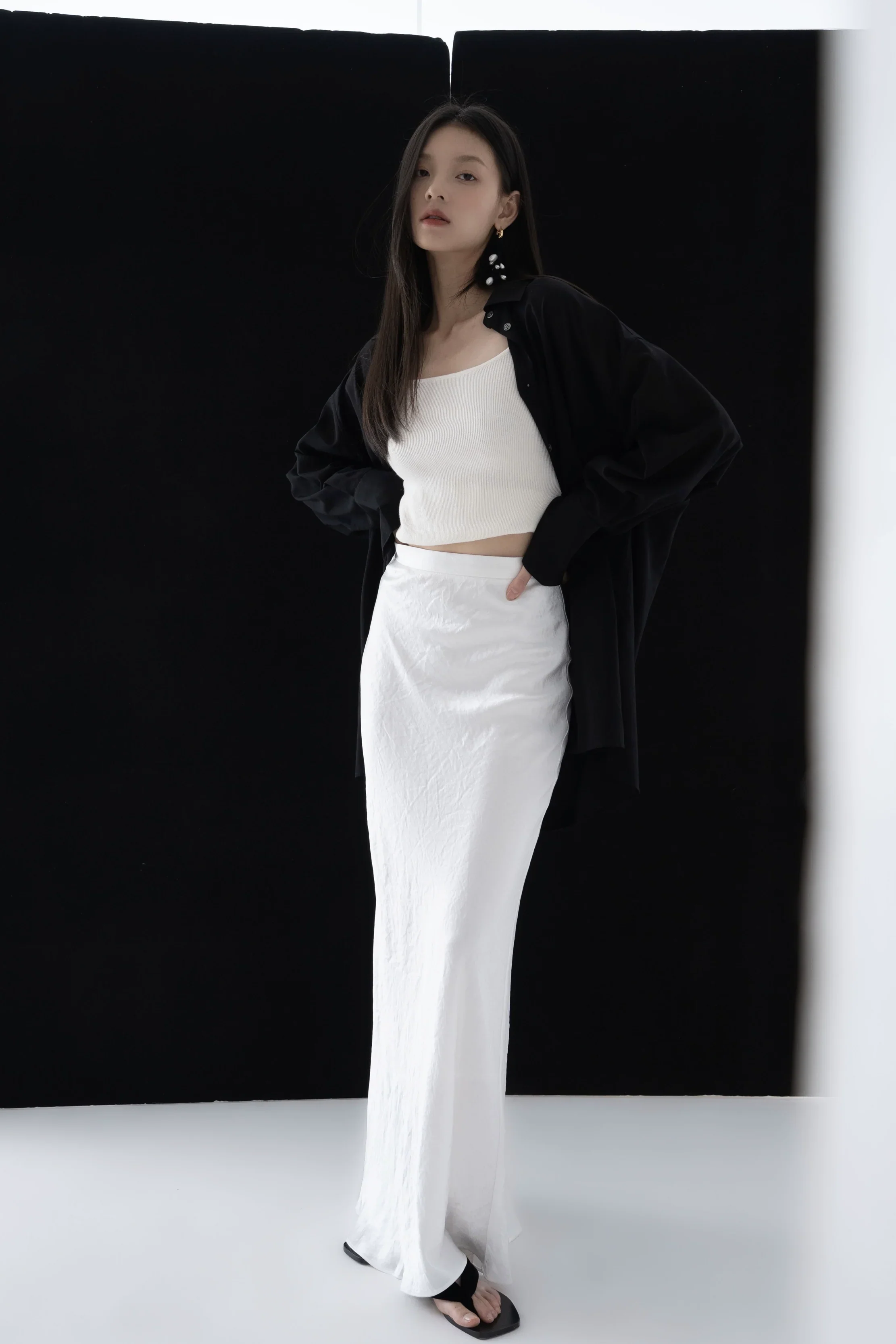 Sleek Satin Fishtail Skirt - Image 3