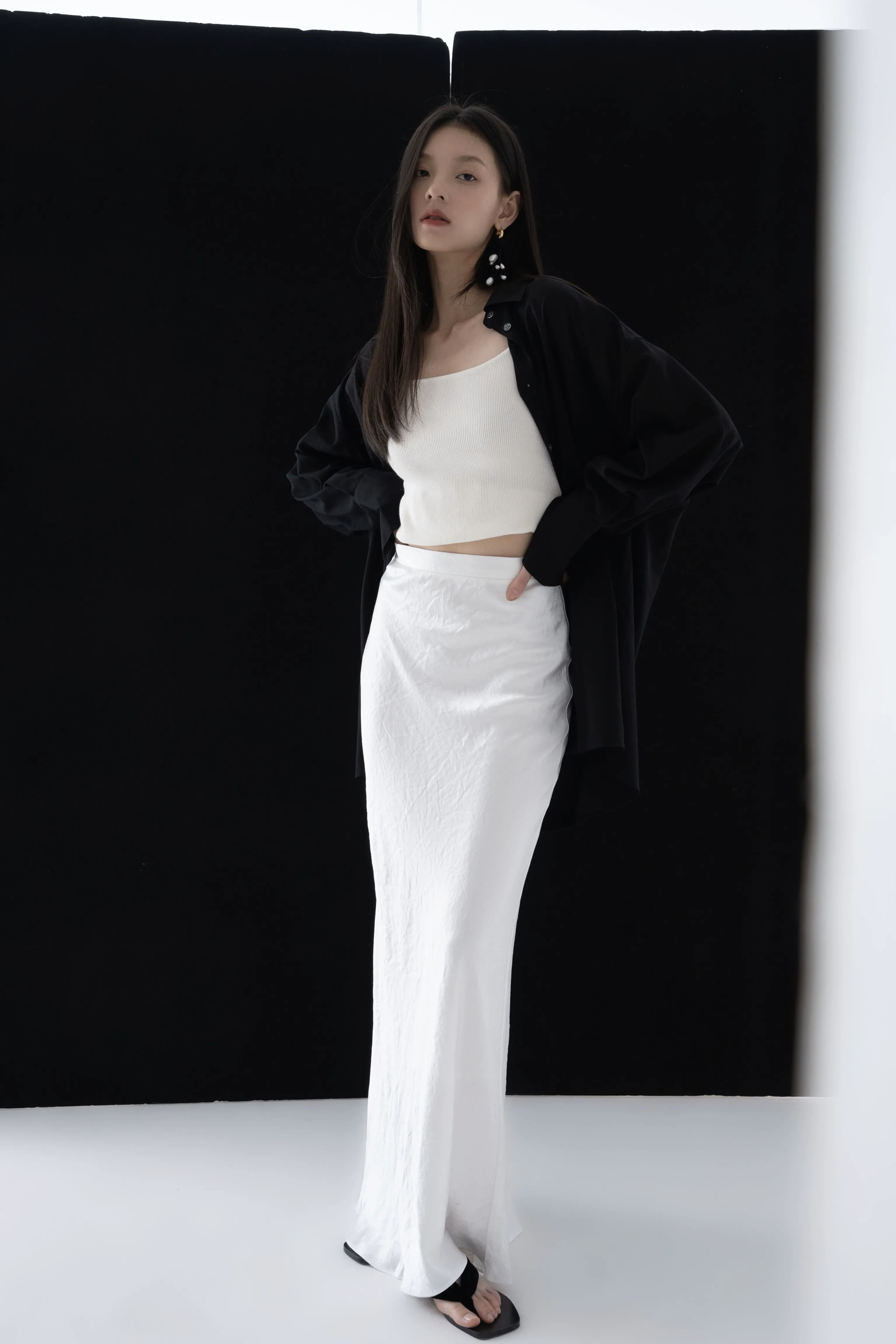 Sleek Satin Fishtail Skirt - Image 8