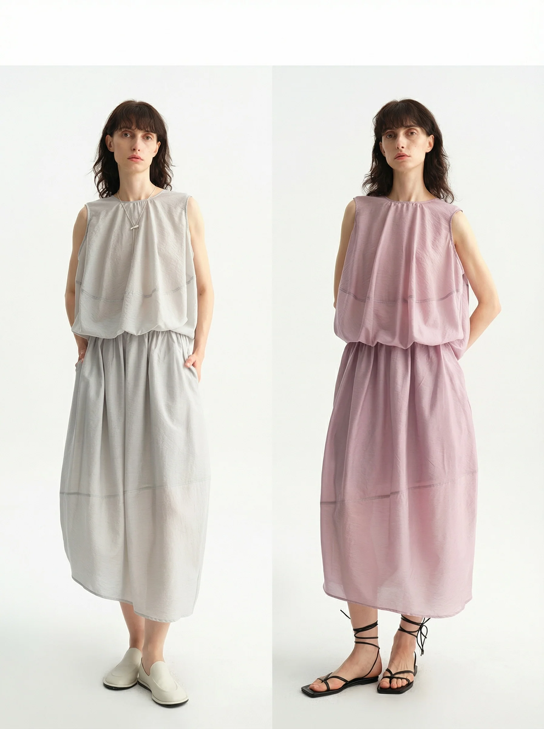 Sleeveless Blouson Dress