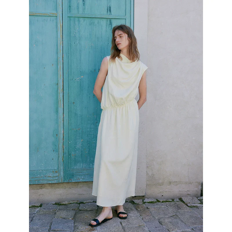 Sleeveless Cream Maxi Dress