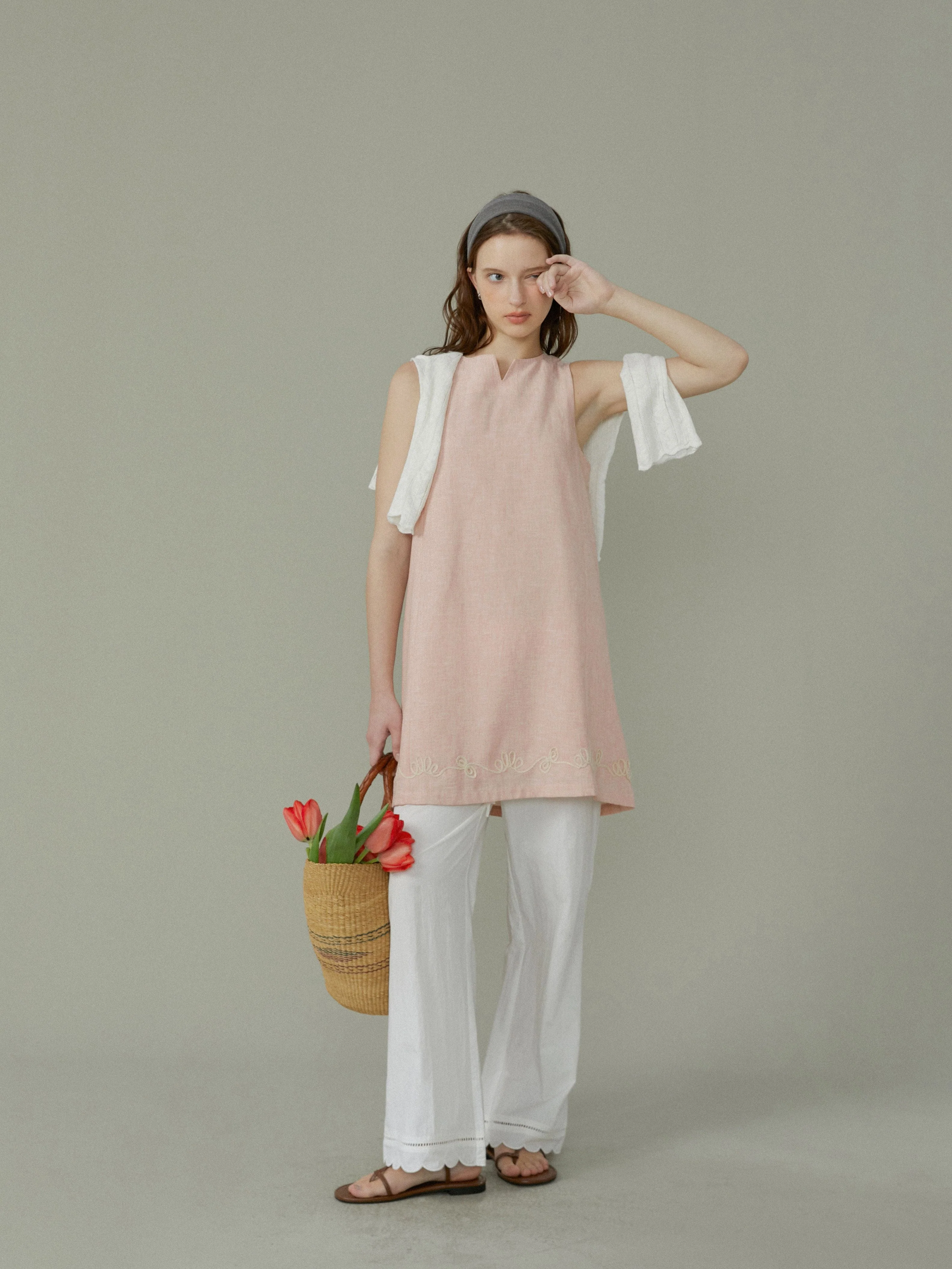 Sleeveless Embroidered Dress - Image 5