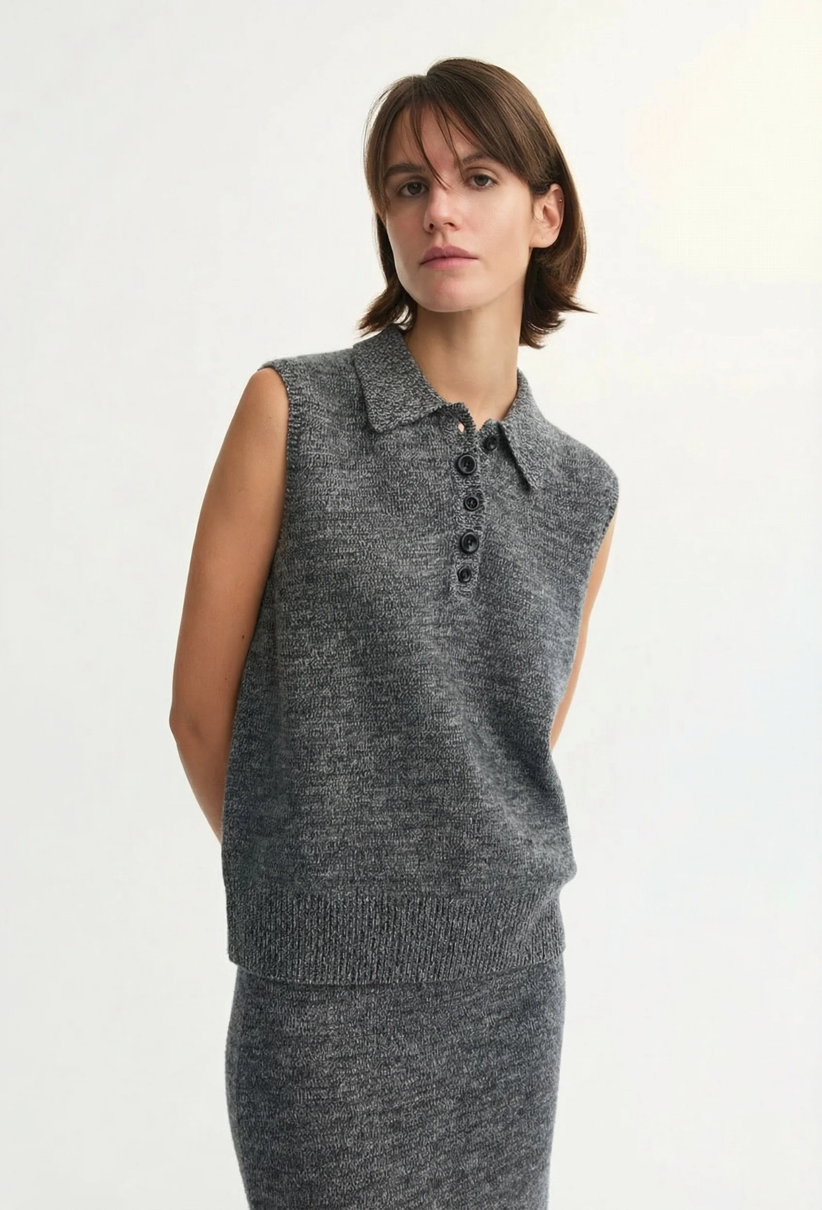 Sleeveless Knit Polo - Image 2