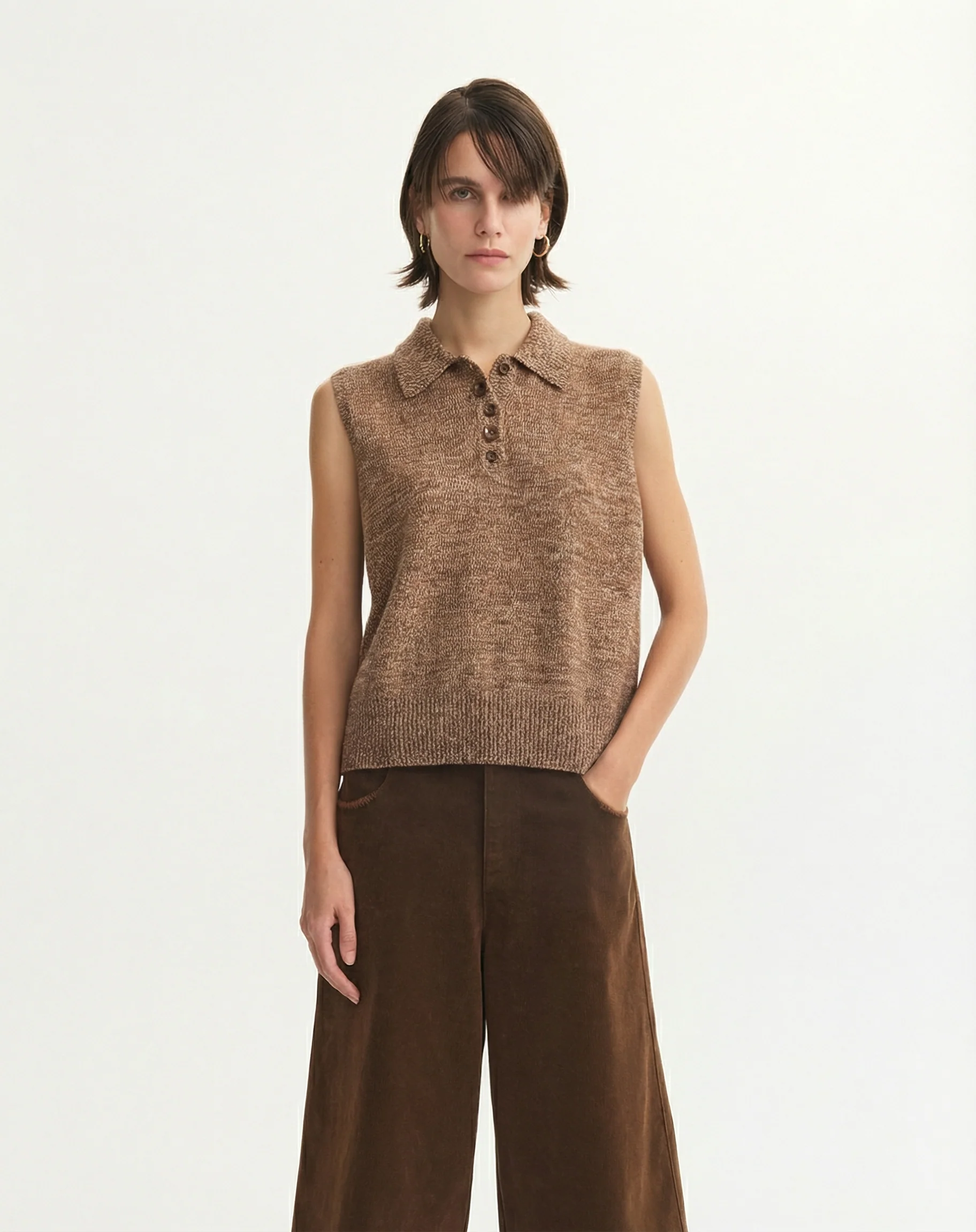 Sleeveless Knit Polo - Image 5