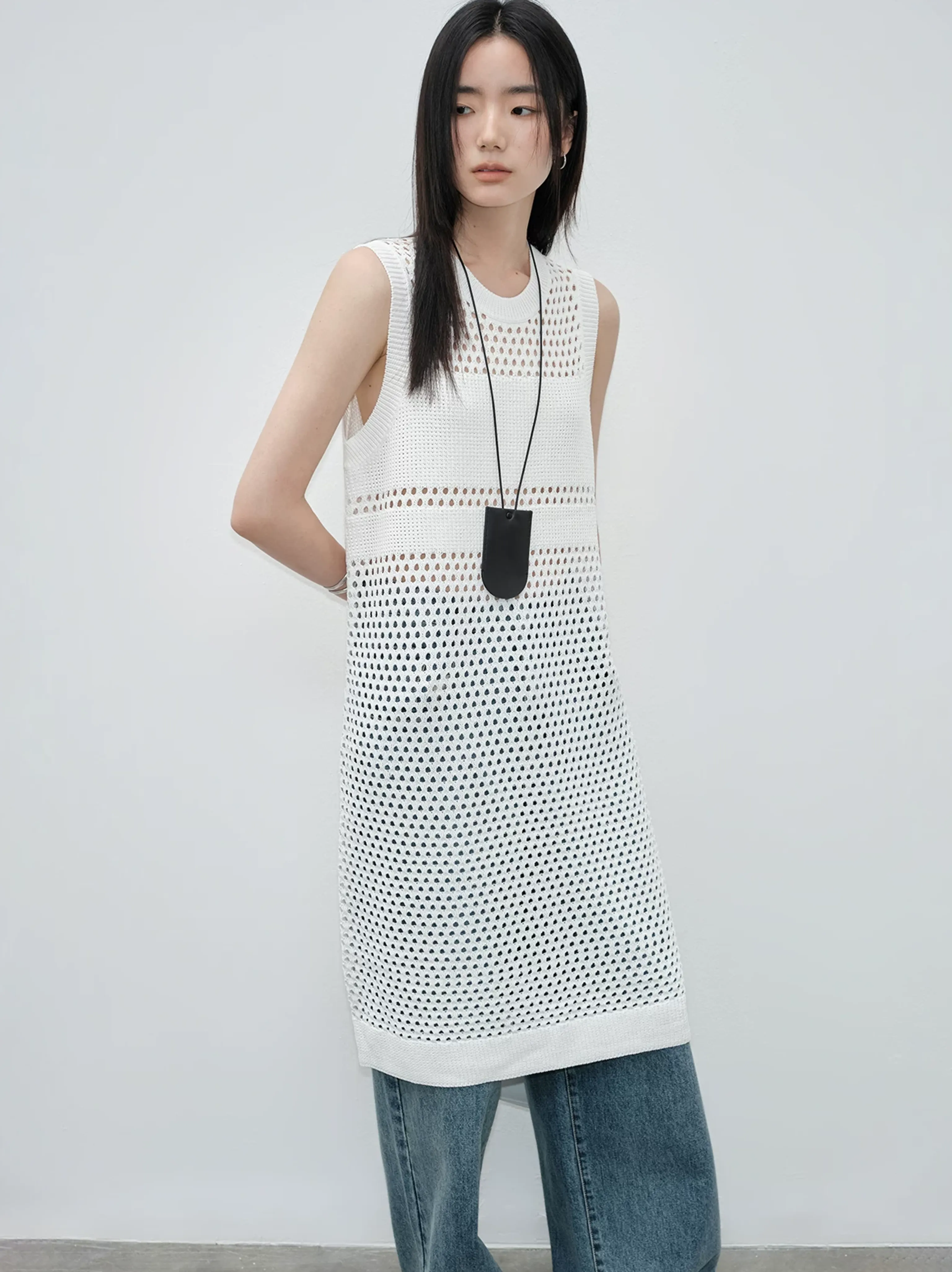 Sleeveless Knitted Vest Dress - Image 2