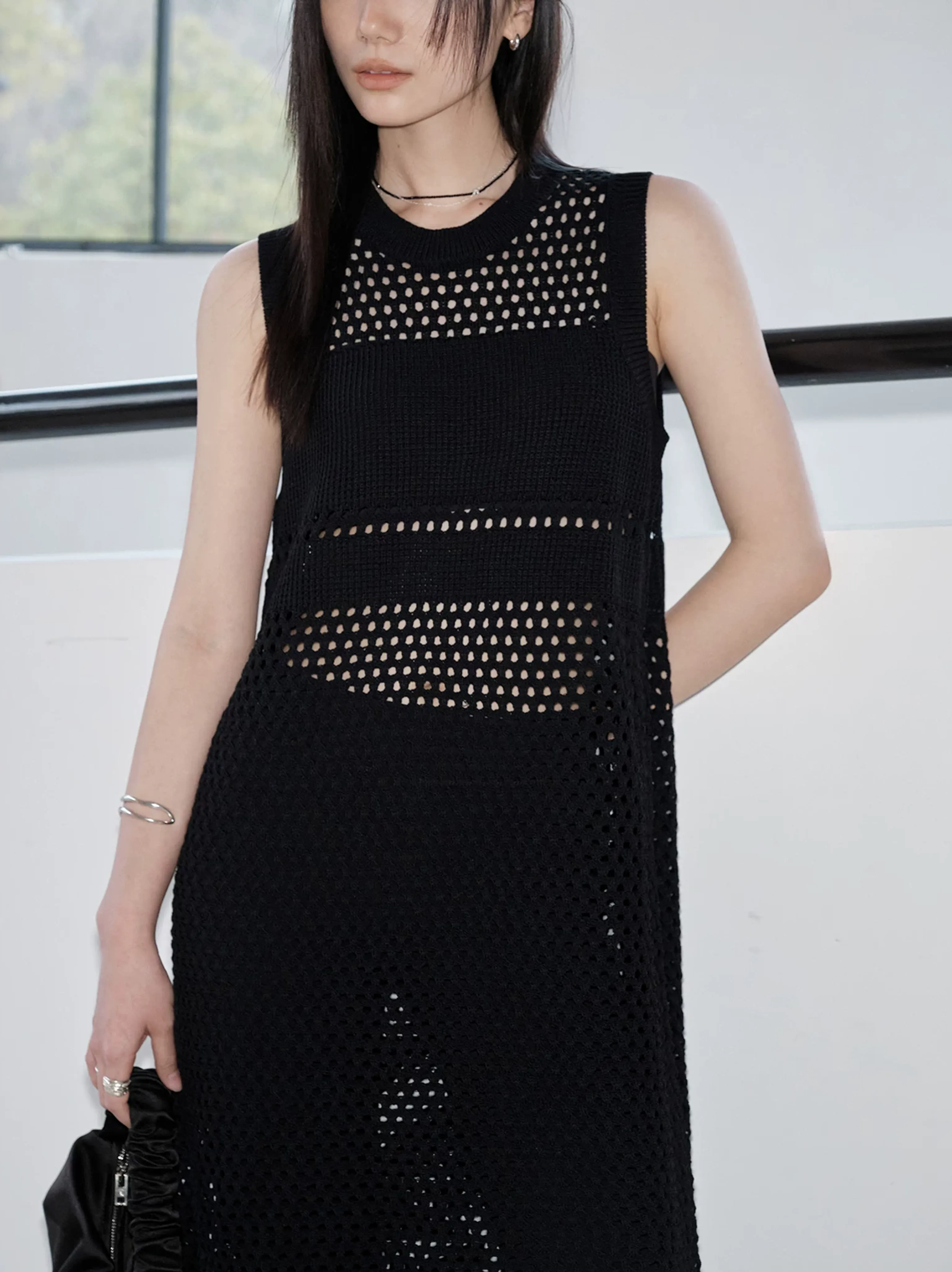 Sleeveless Knitted Vest Dress - Image 4
