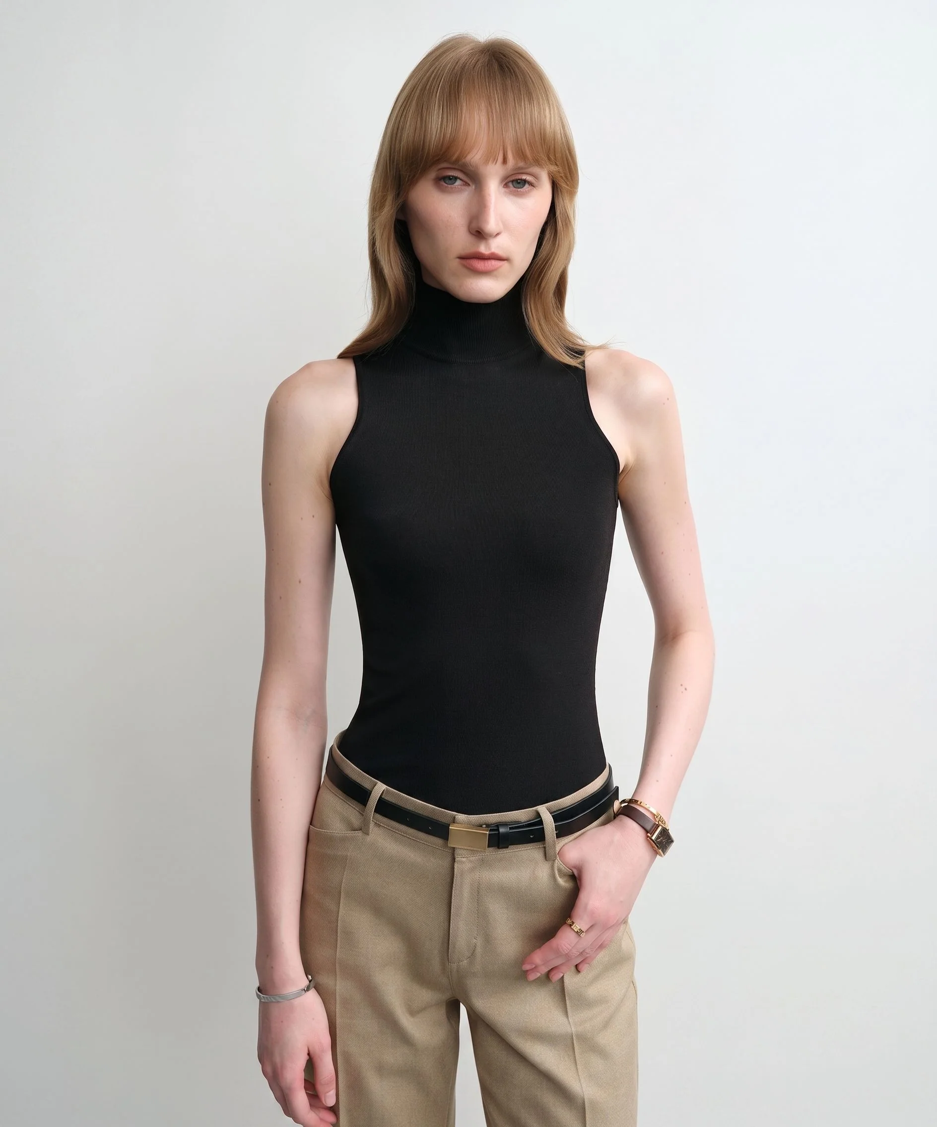 Sleeveless Mockneck Top
