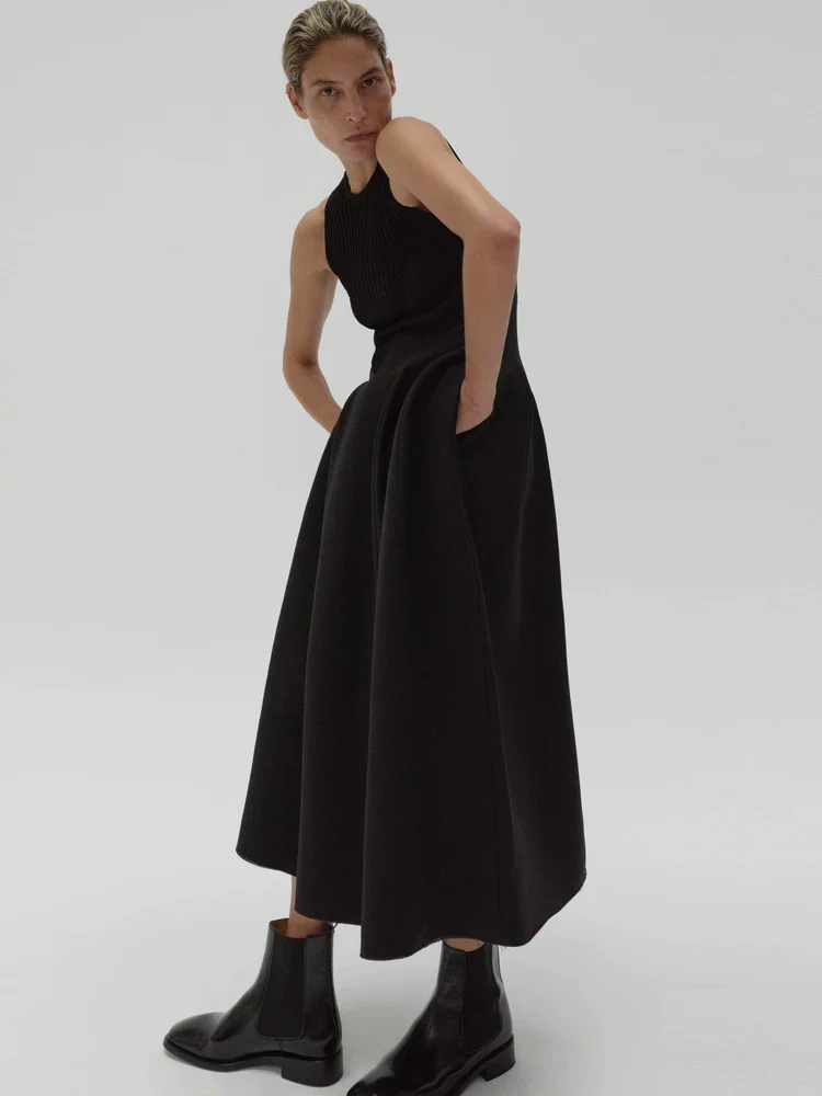 Sleeveless Ribbed Midi Dress