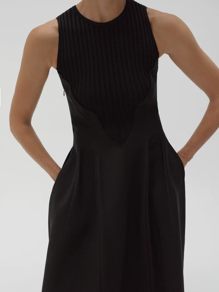 Sleeveless Ribbed Midi Dress - Image 2