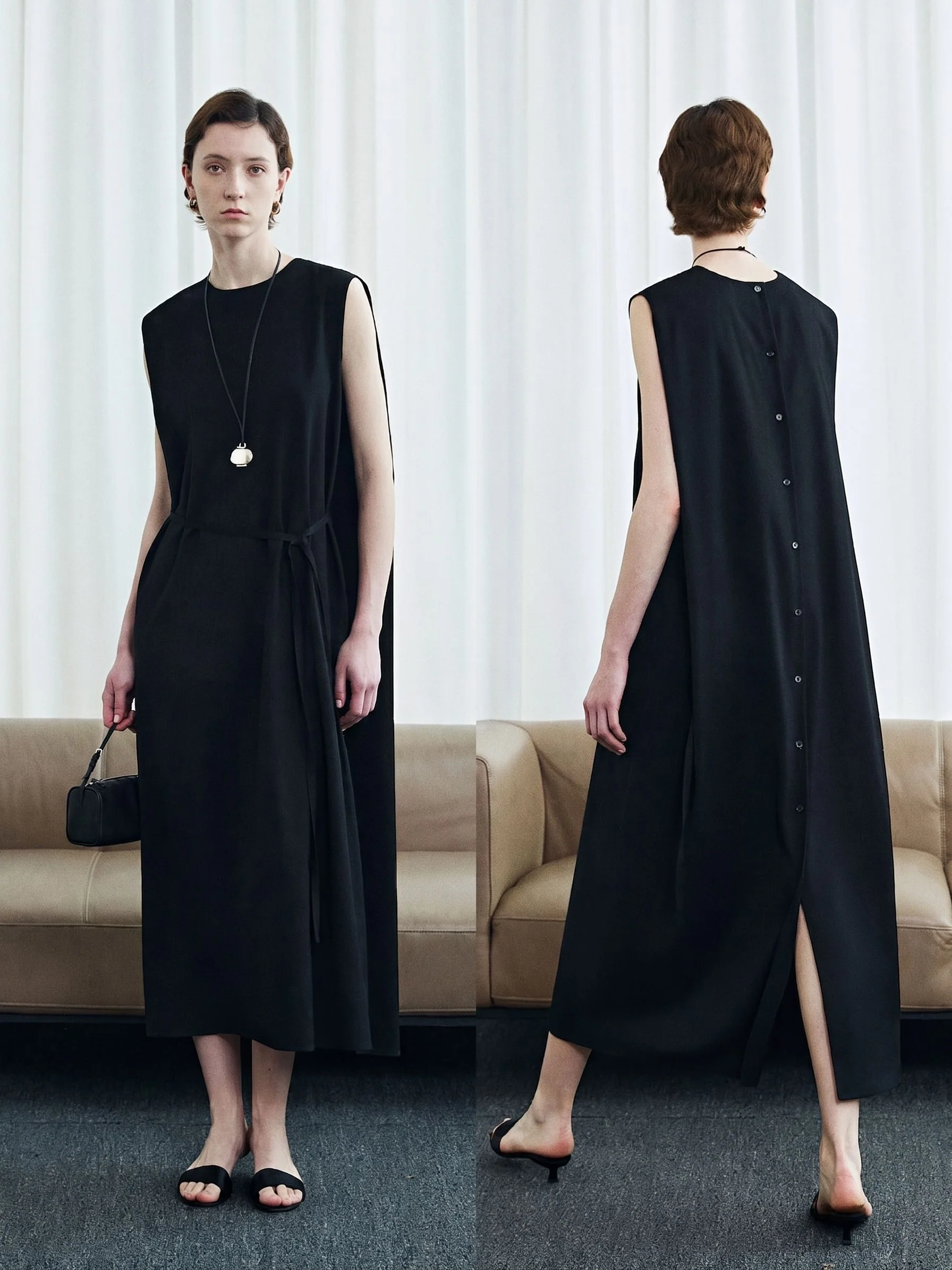 Sleeveless Tie Midi Dress - Image 5
