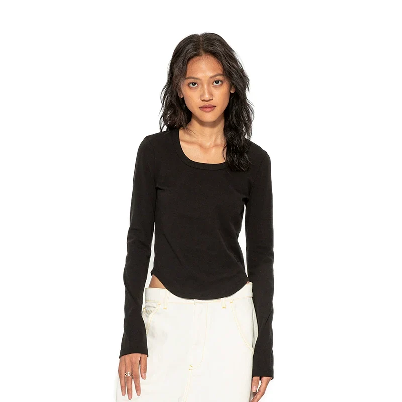 Slim Black Long-Sleeve Top - Image 4