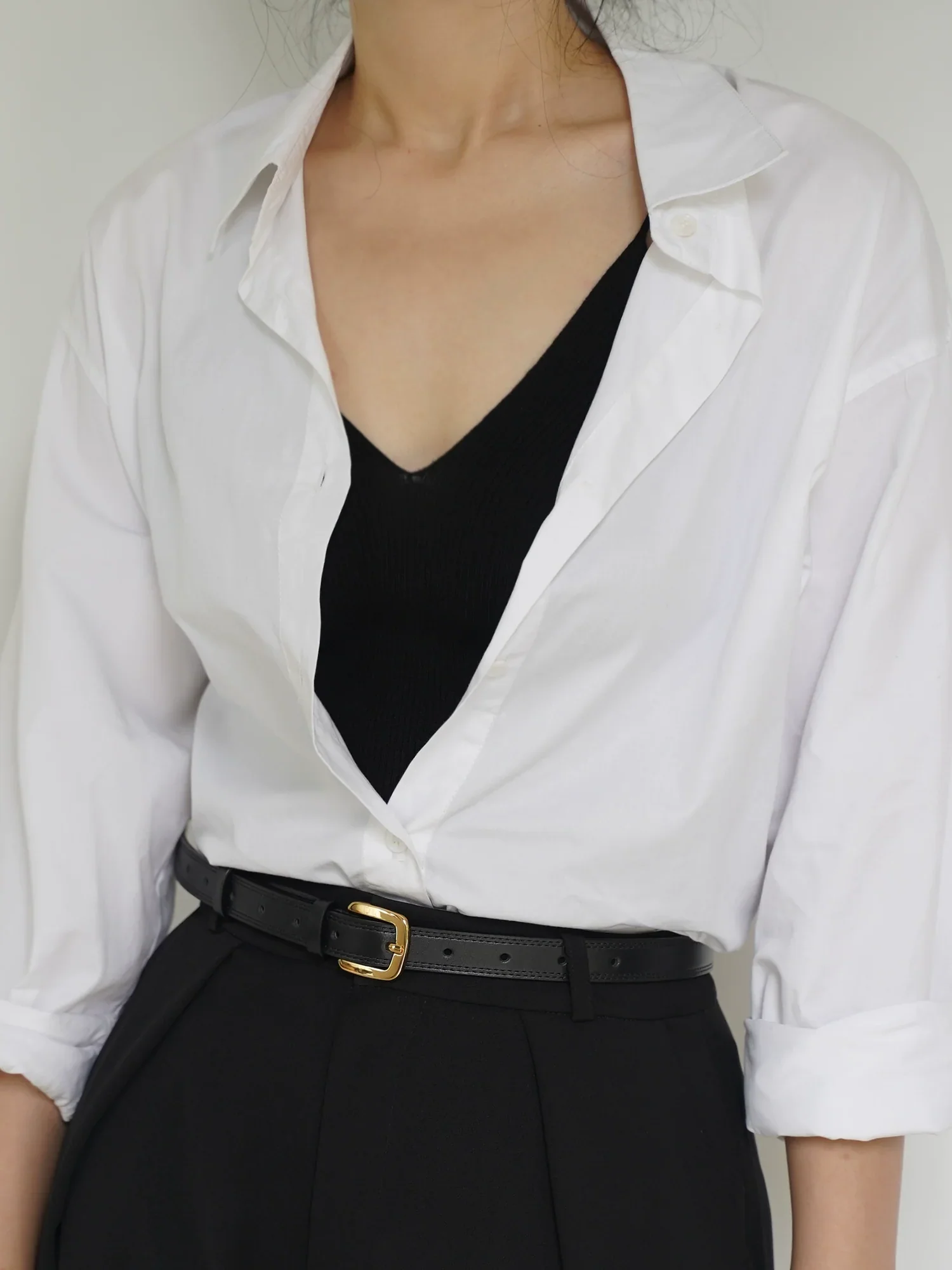 Slim Cowhide Leather Belt - Image 3