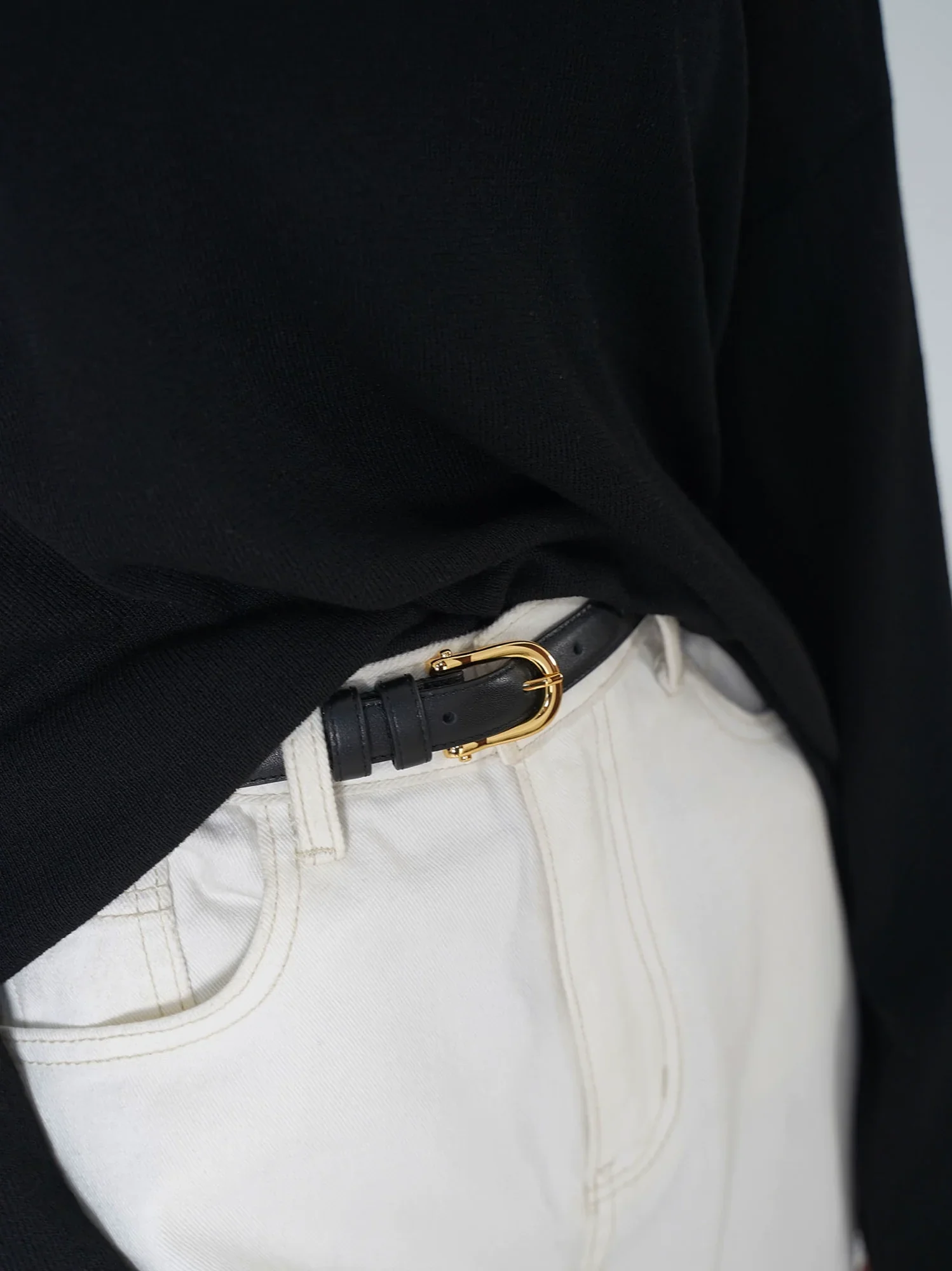 Slim Cowhide Leather Belt