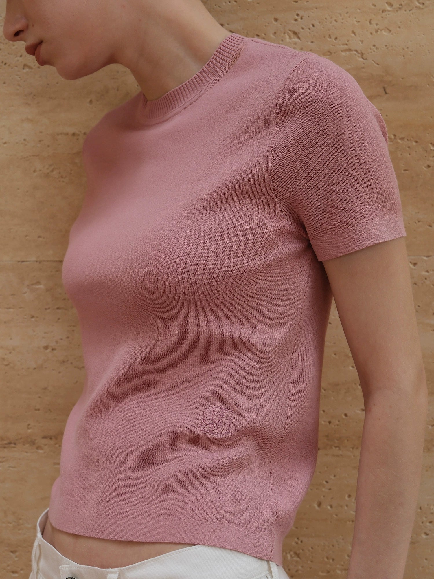 Slim Crewneck Knit Top - Image 2
