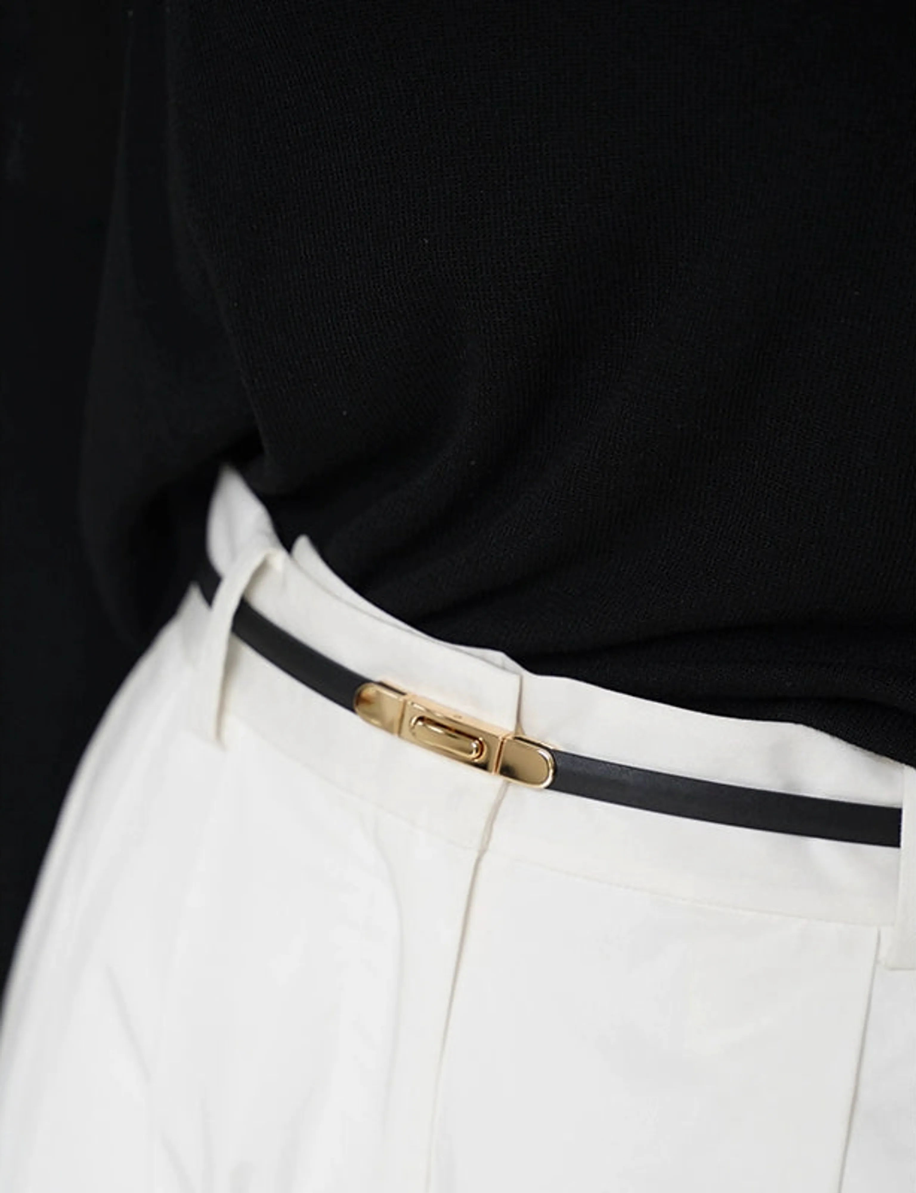 Slim Leather Waist Belt - Image 3