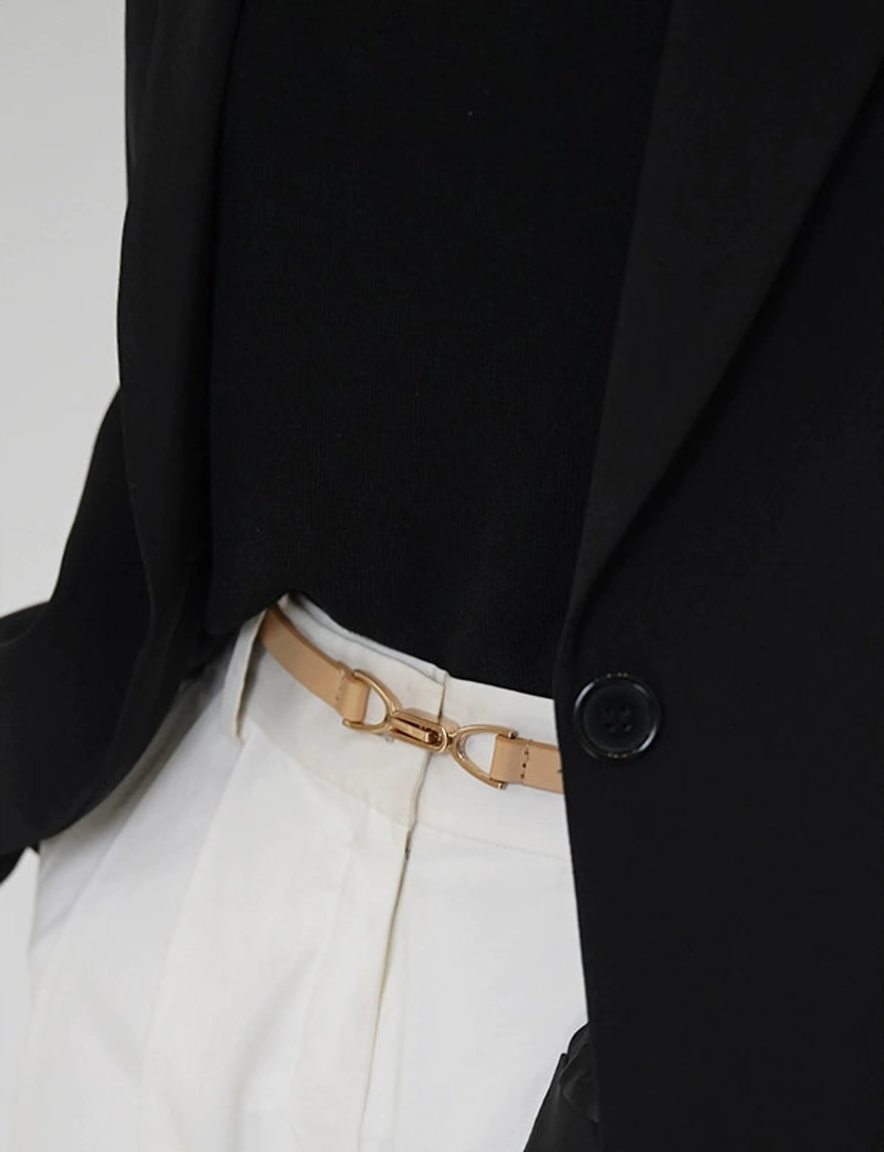 Slim Leather Waist Belt - Image 5