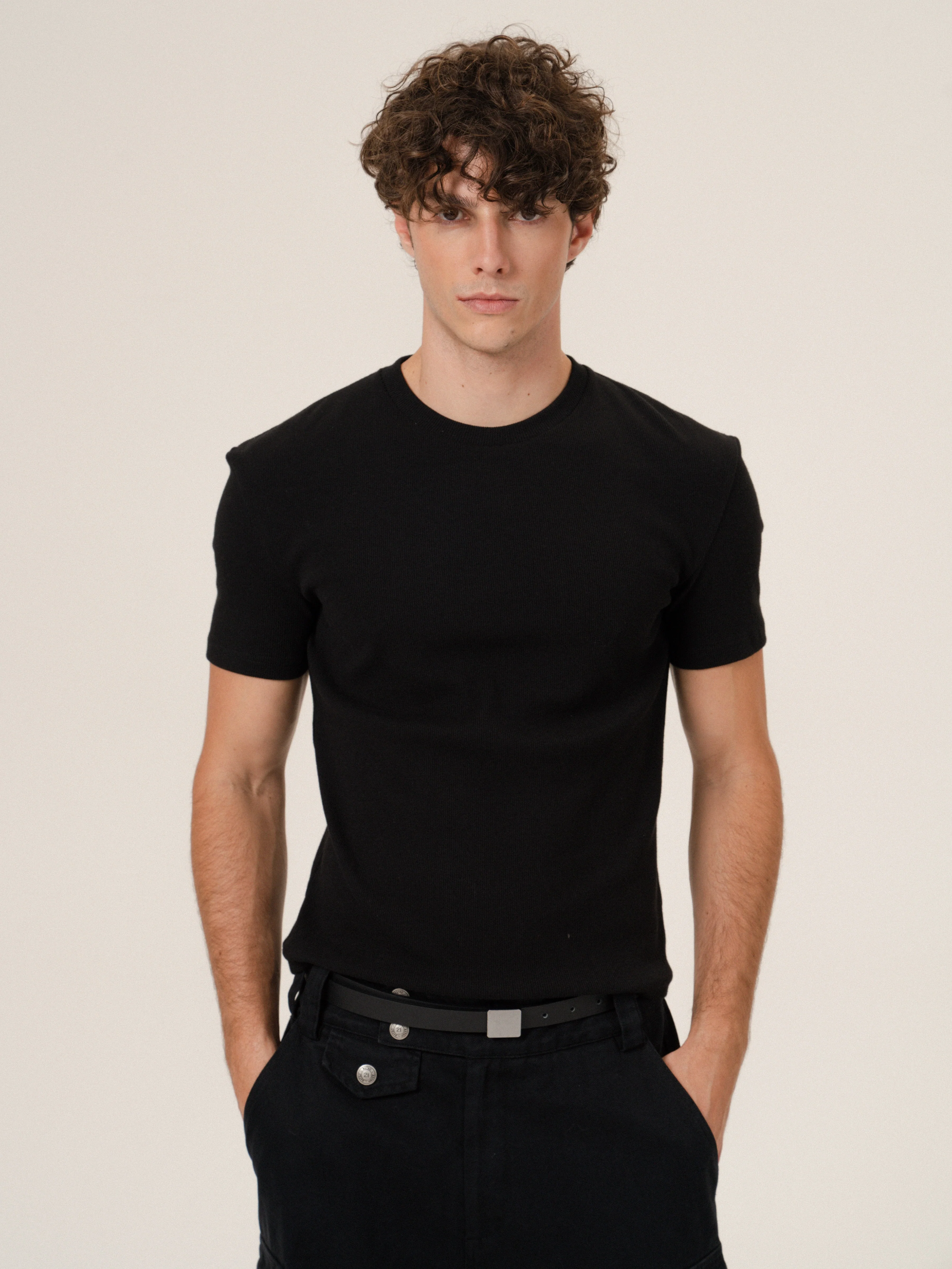 Slim Ribbed Crewneck T-Shirt - Image 5