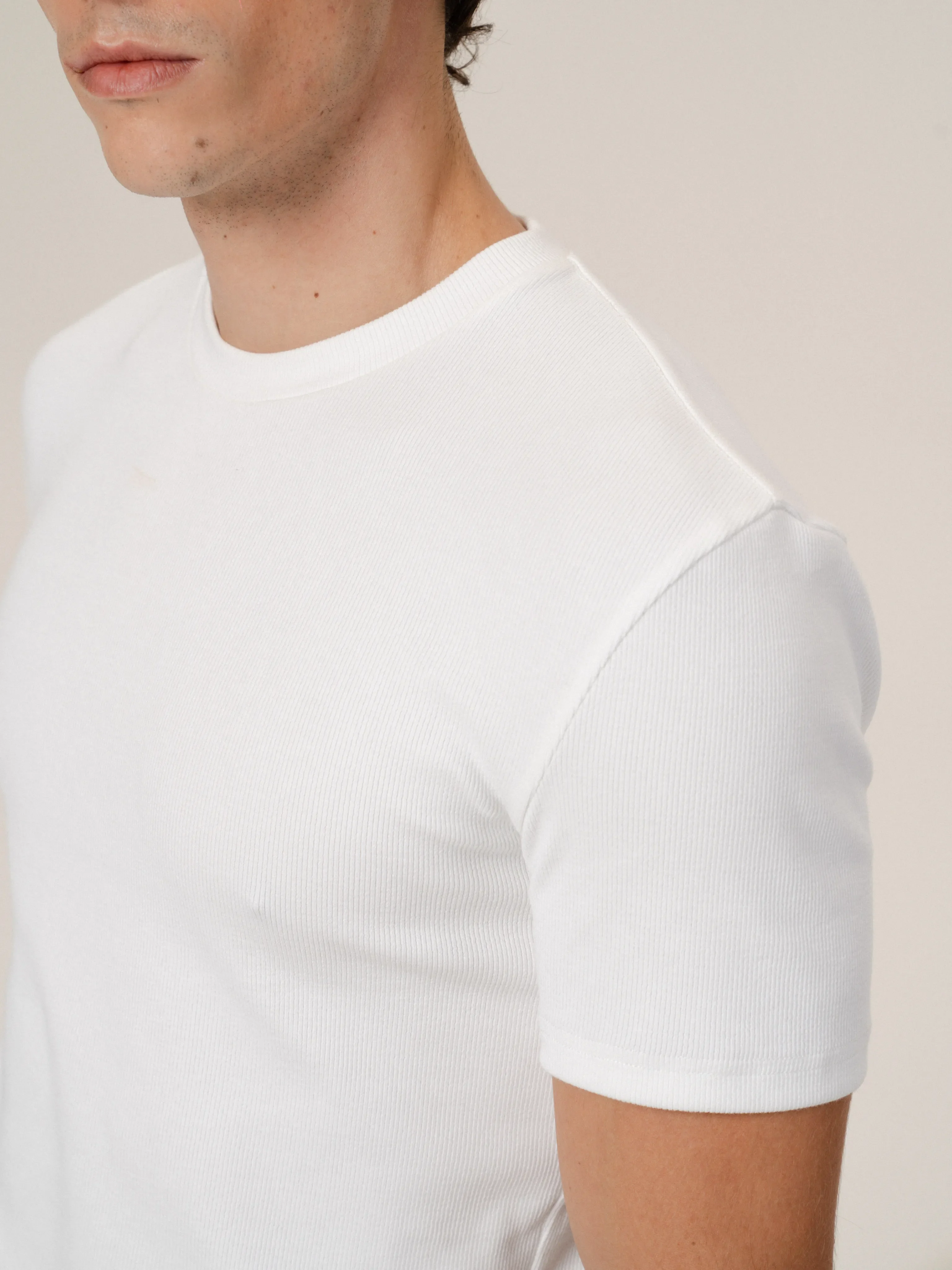Slim Ribbed Crewneck T-Shirt - Image 8