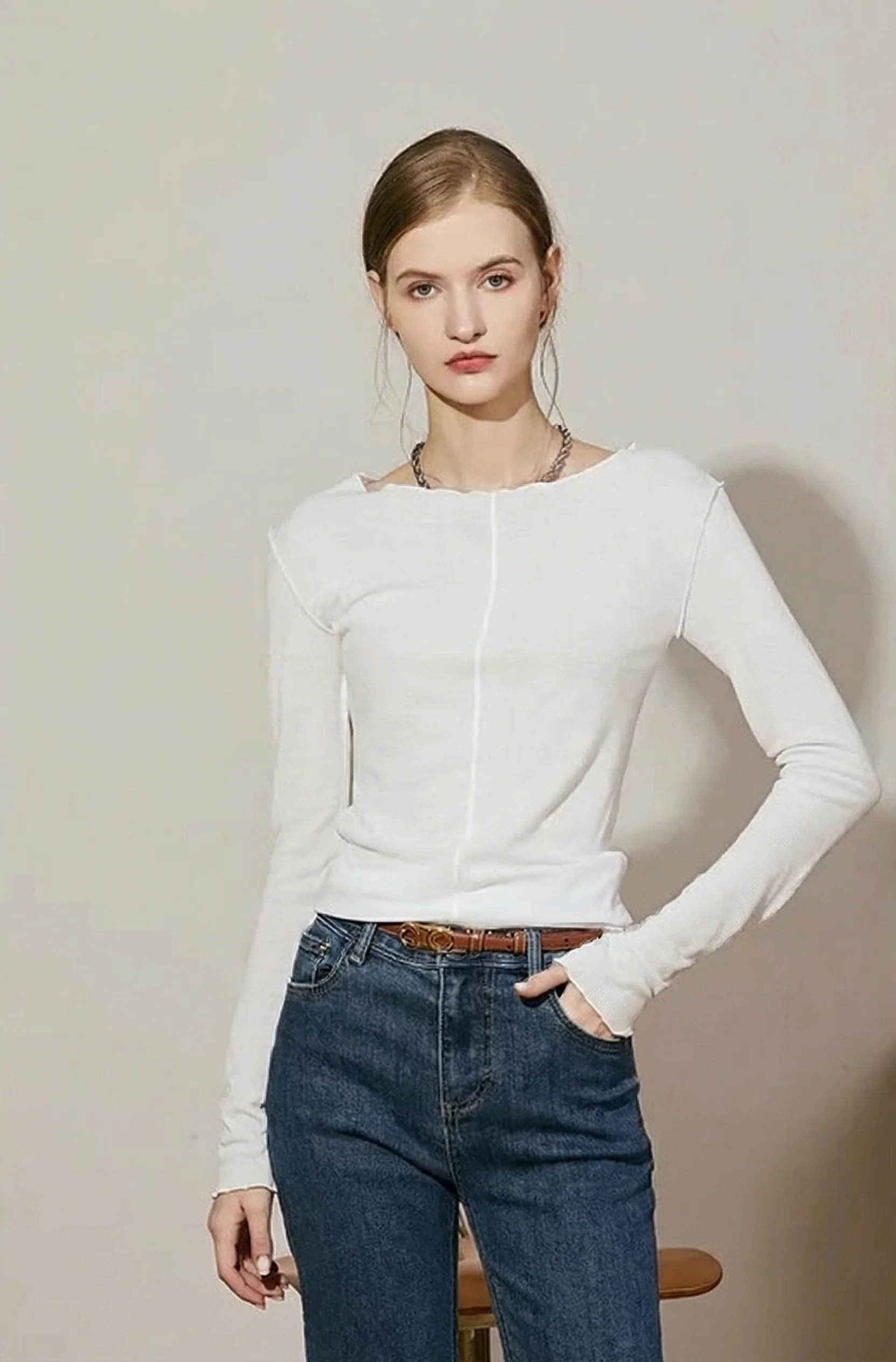Slim Ribbed Knit Top - Image 4