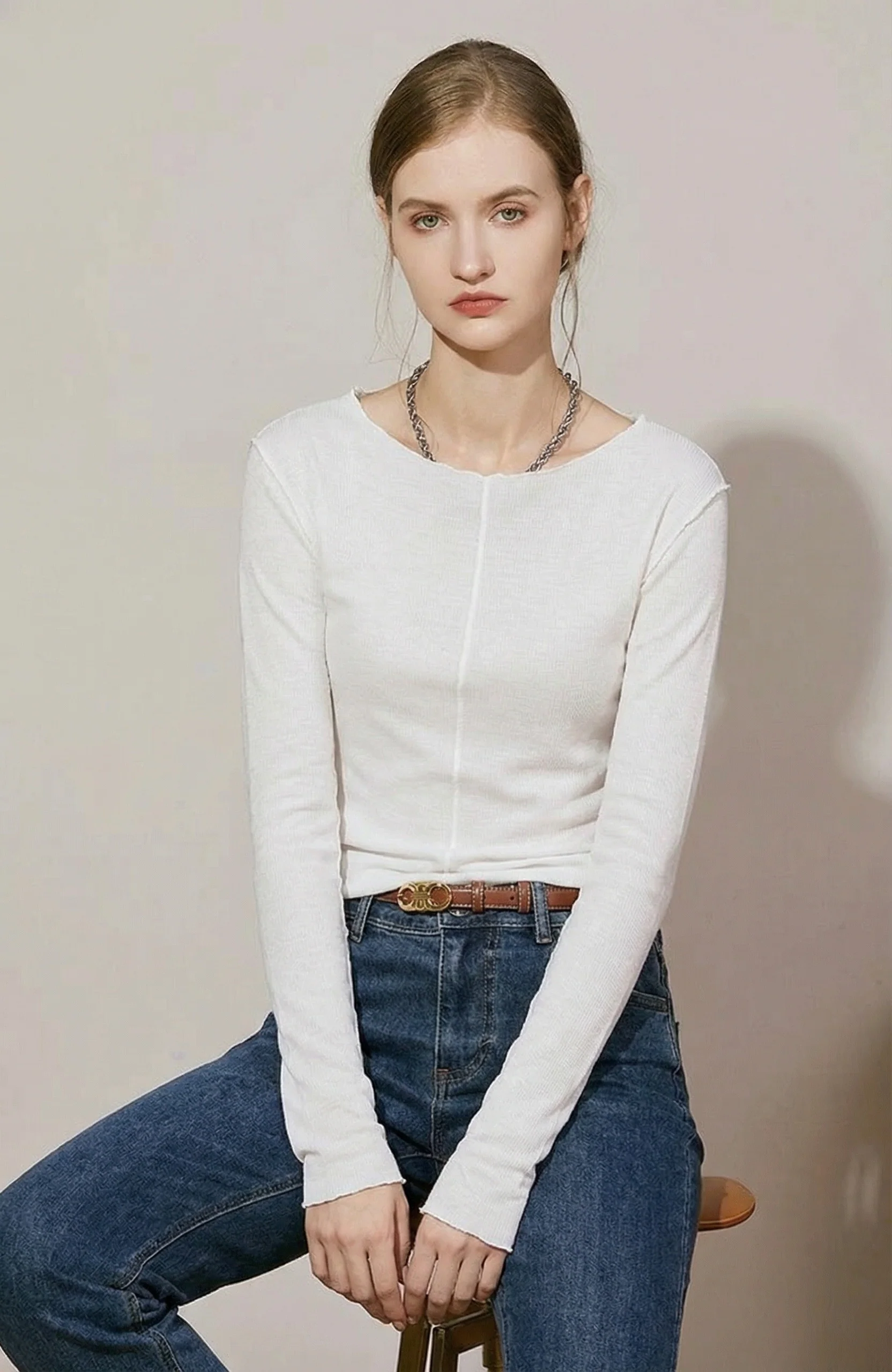 Slim Ribbed Knit Top - Image 5