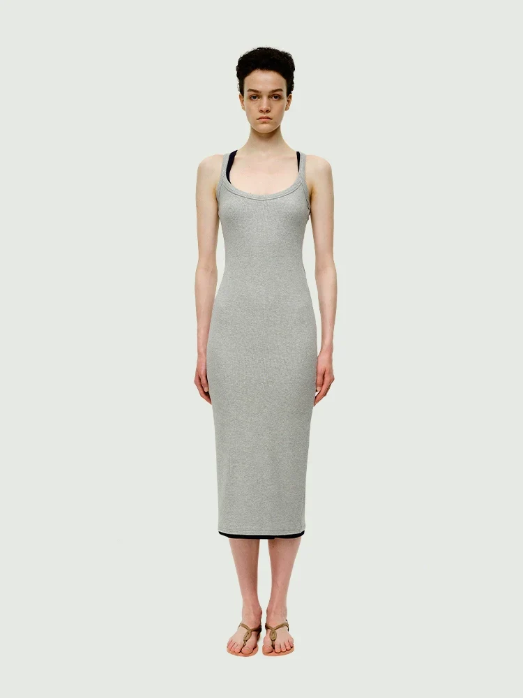 Slim Ribbed Sling Dress - Image 3
