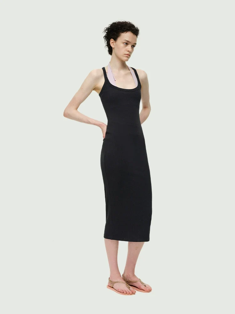 Slim Ribbed Sling Dress - Image 4