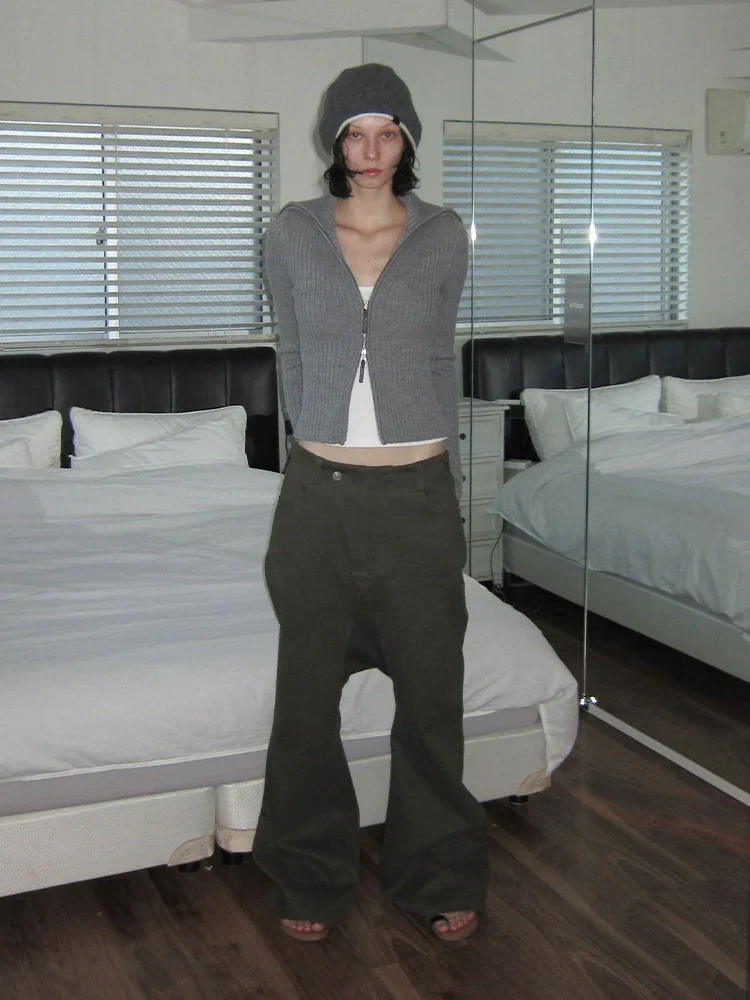 Slim Ribbed Wool Turtleneck Cardigan - Image 4