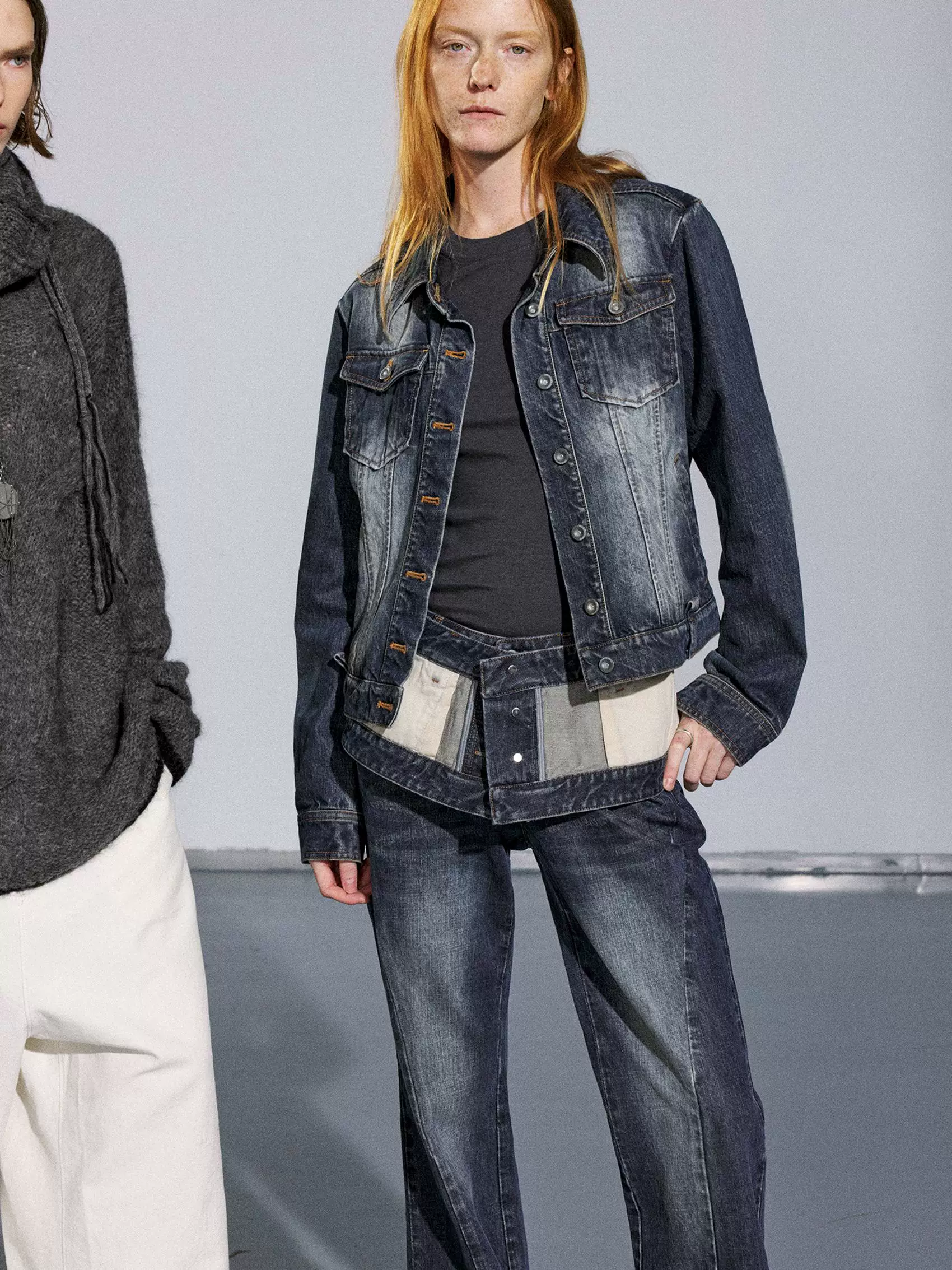 Slim Washed Denim Trucker Jacket - Image 3