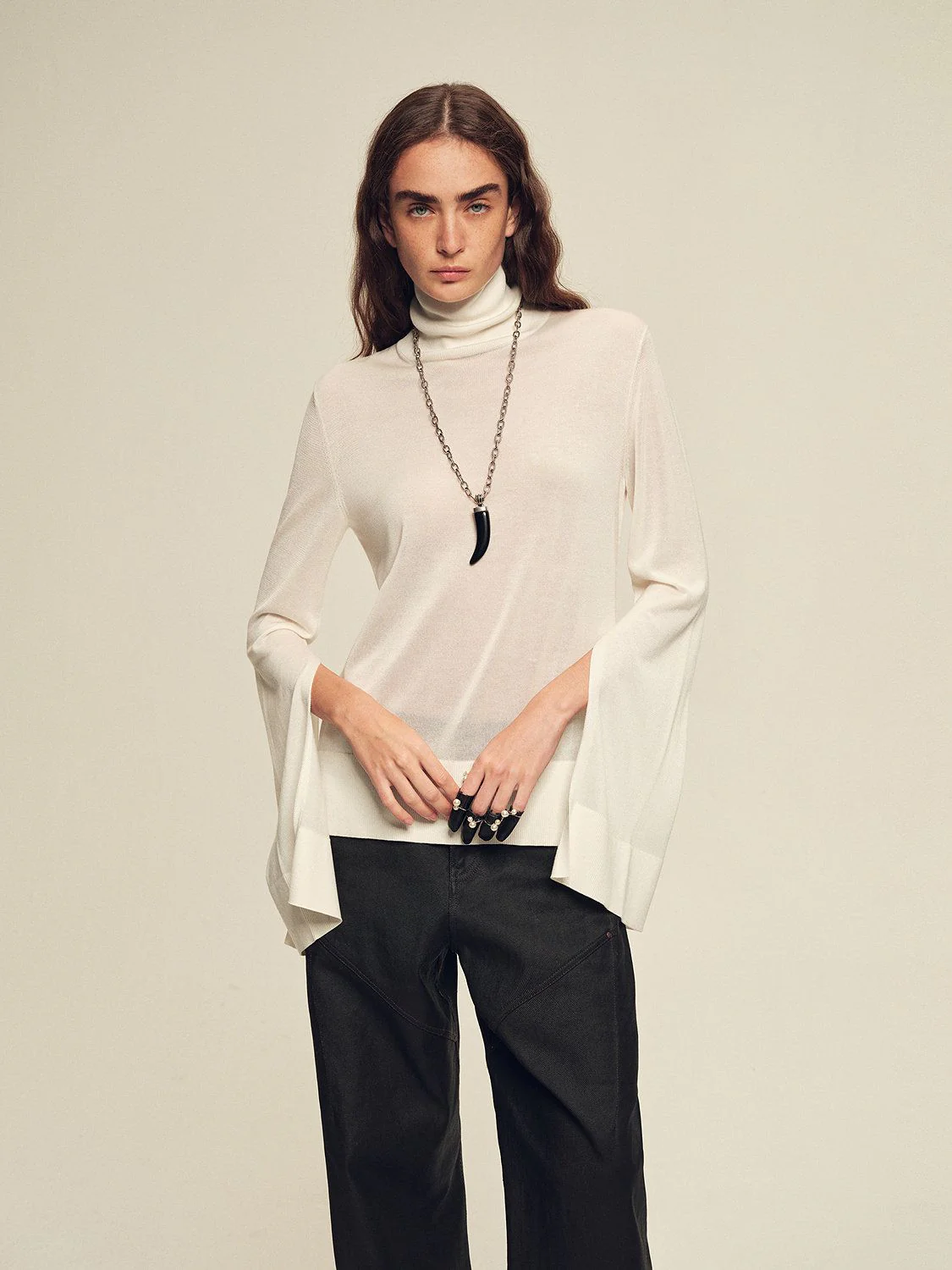 Slit Sleeve Turtleneck - Image 3